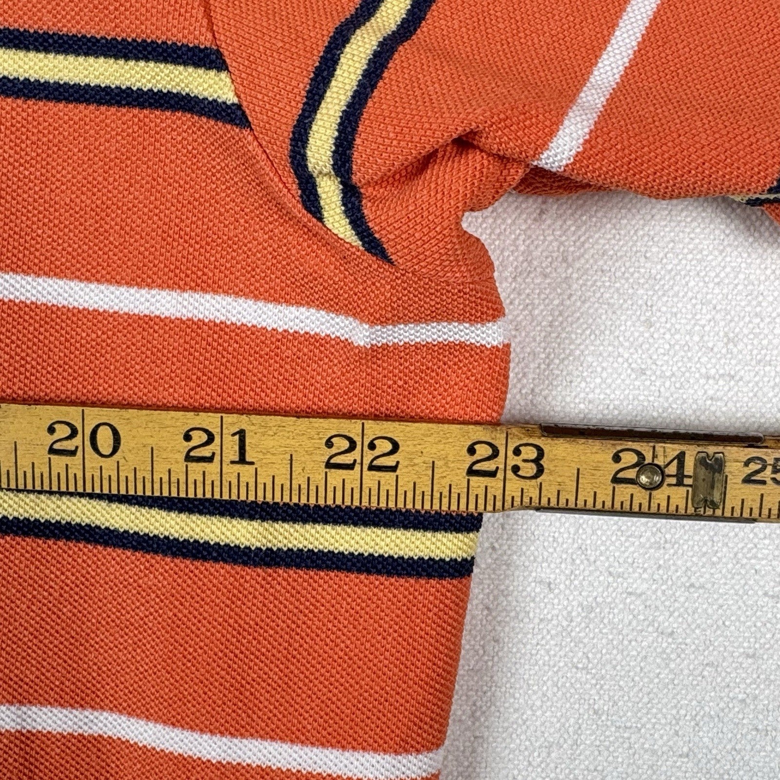 Vintage Polo Ralph Lauren Men's XL Orange Stripes Short Sleeve Polo Shirt