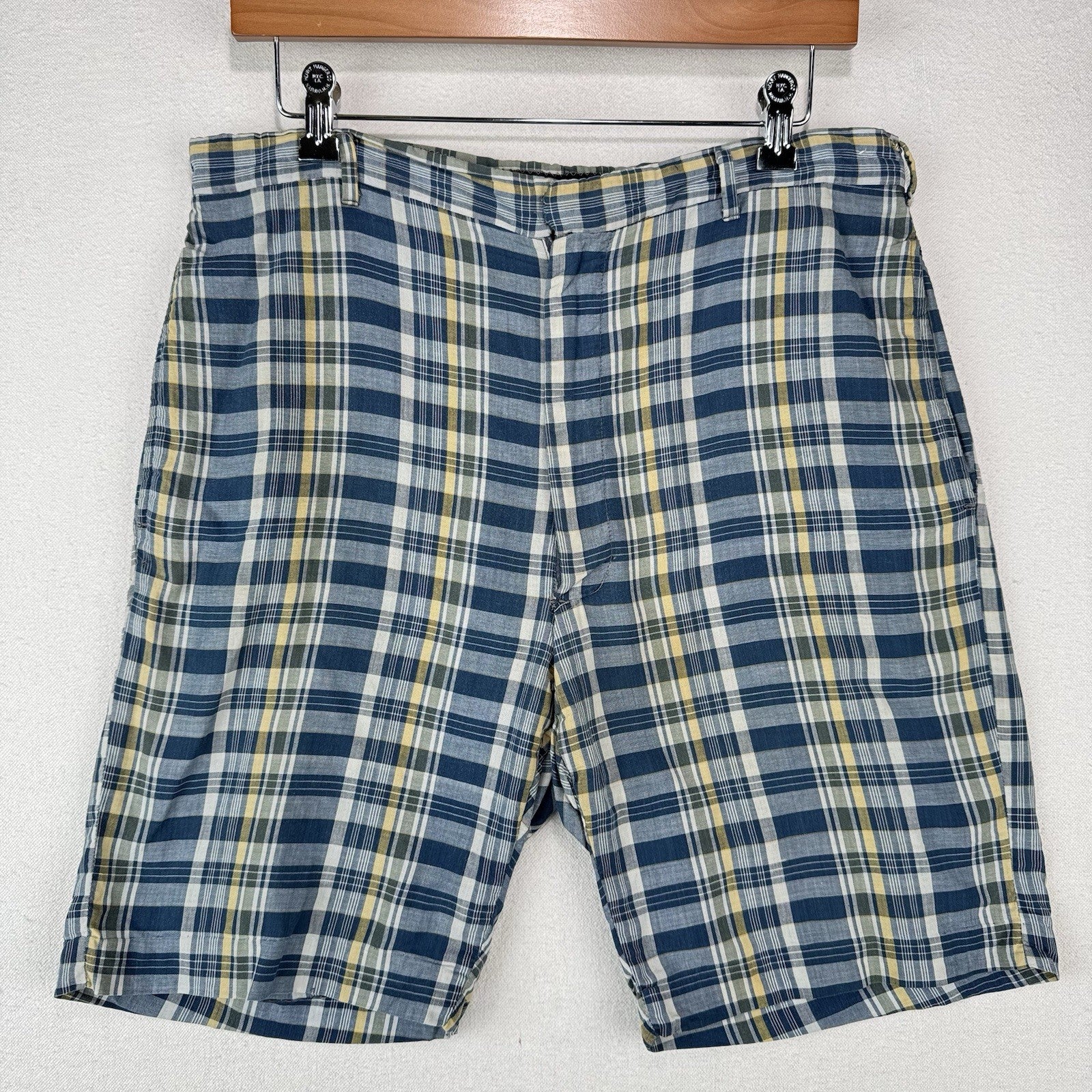 50s 60s Vtg Key Club Sanforized Madras Shorts Mens 32x8 Golf Tapered Fit