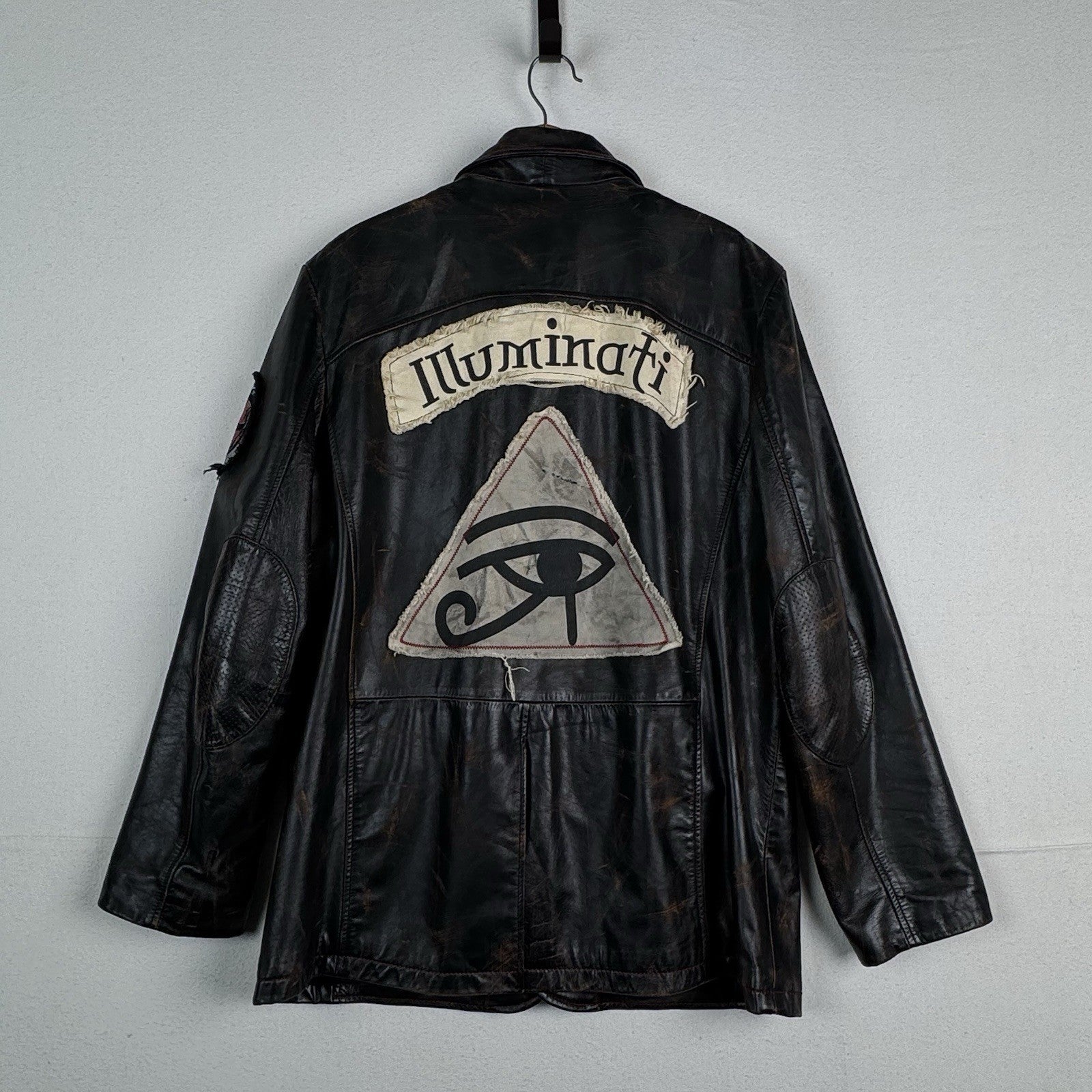 Wilsons Leather Men’s XL Illuminati Revolution Brown Jacket  Elbow Patches