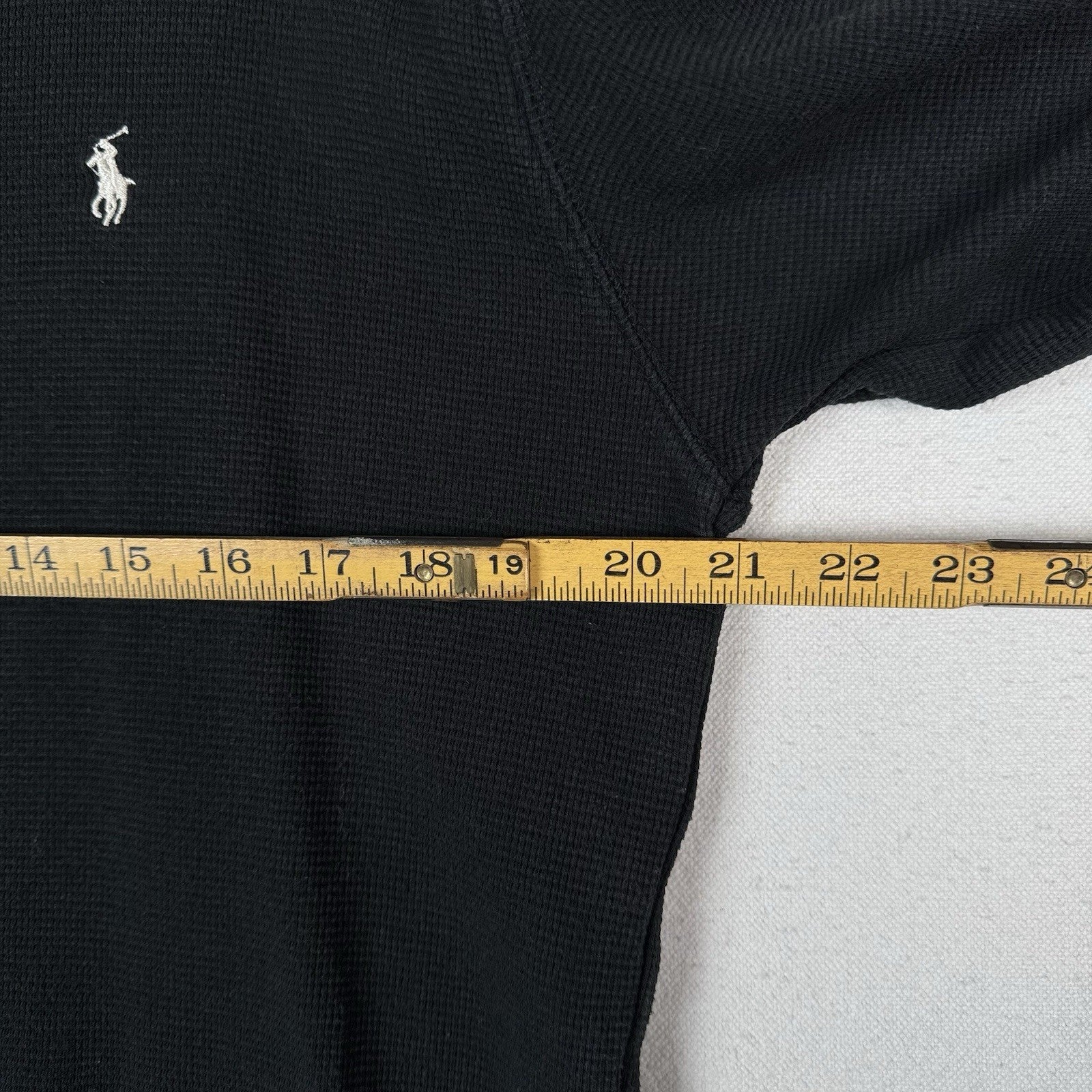 Polo Ralph Lauren Men's Large Thermal Shirt Waffle Knit Black Sleepwear