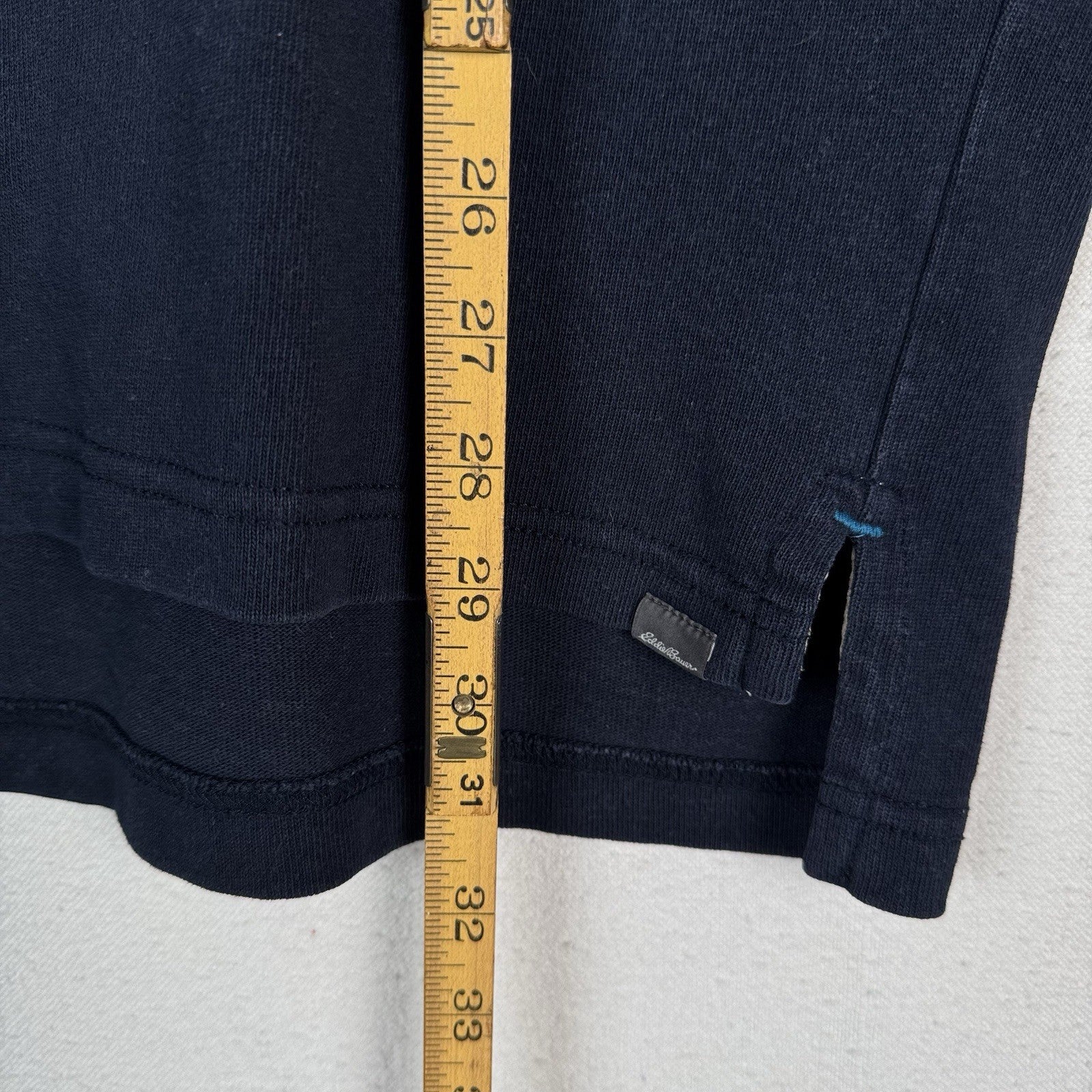 Eddie Bauer Long Sleeve Rugby Shirt Size XXL 2XL Blue Solid Quilted Shoulders