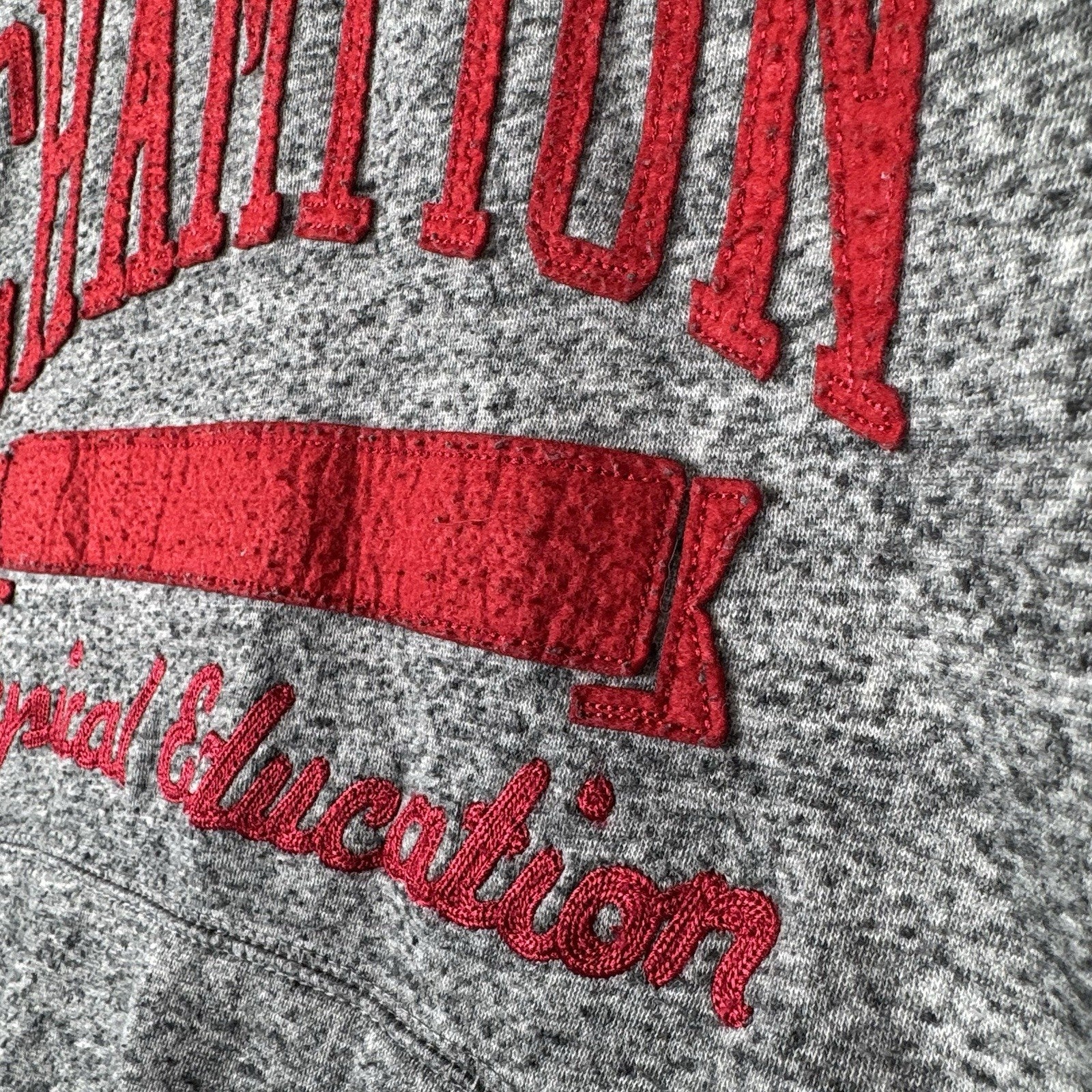 Champion Physical Education Sweatshirt Adult Small Gray Chain Stitch Hoodie