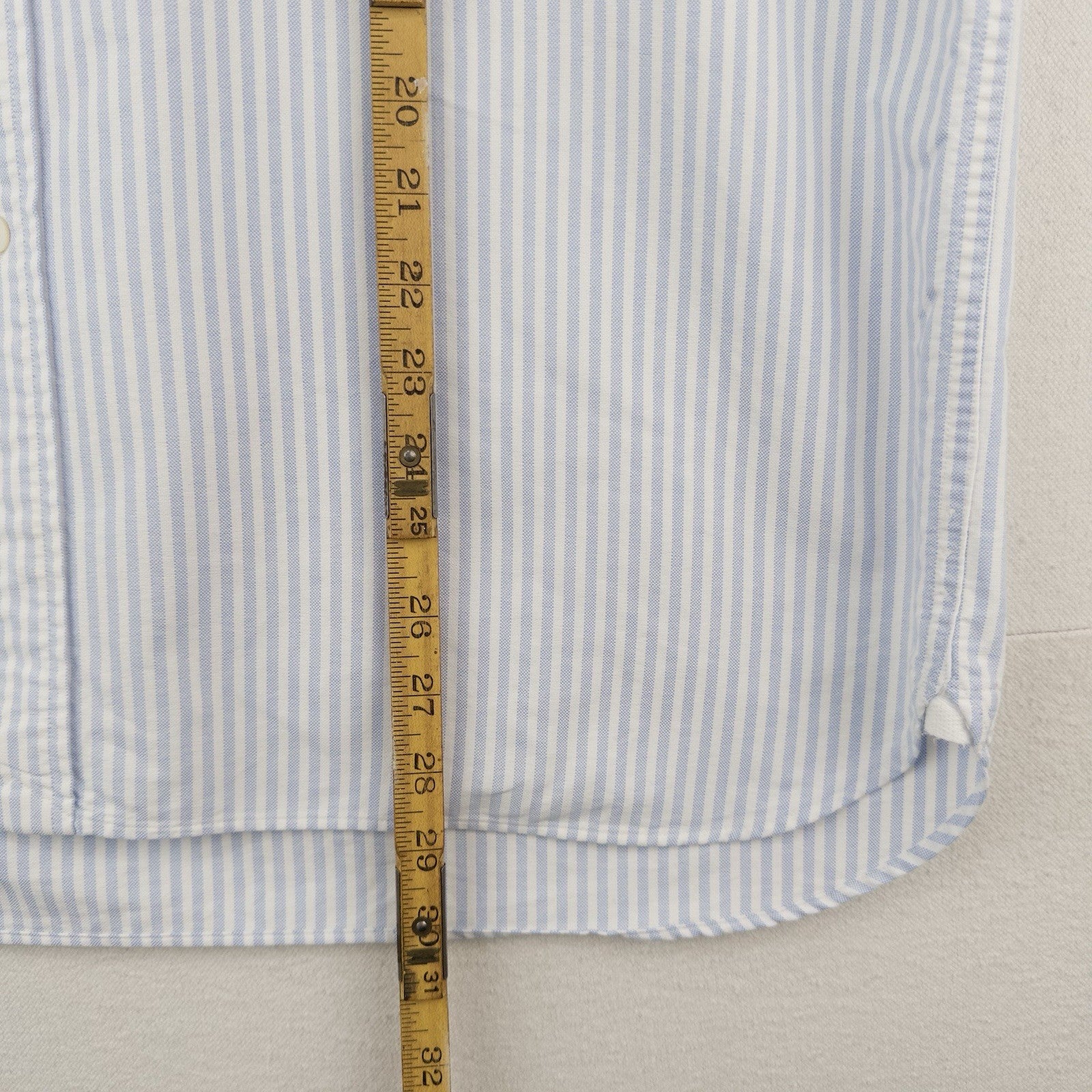 90’s Vtg Polo Ralph Lauren Blue White Pinstripe Winchester Club Collar Shirt XL