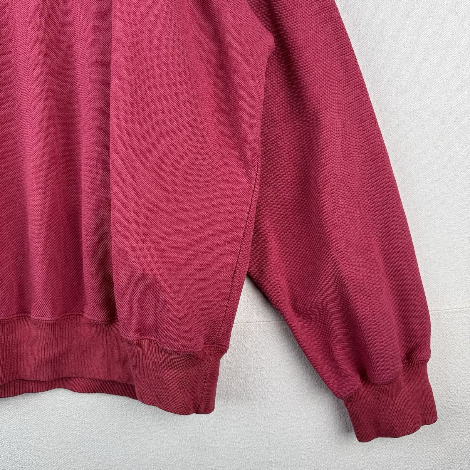 90’s Vtg Polo Ralph Lauren Jersey Sweatshirt Men XL Red Pink Raglan *Sunfaded