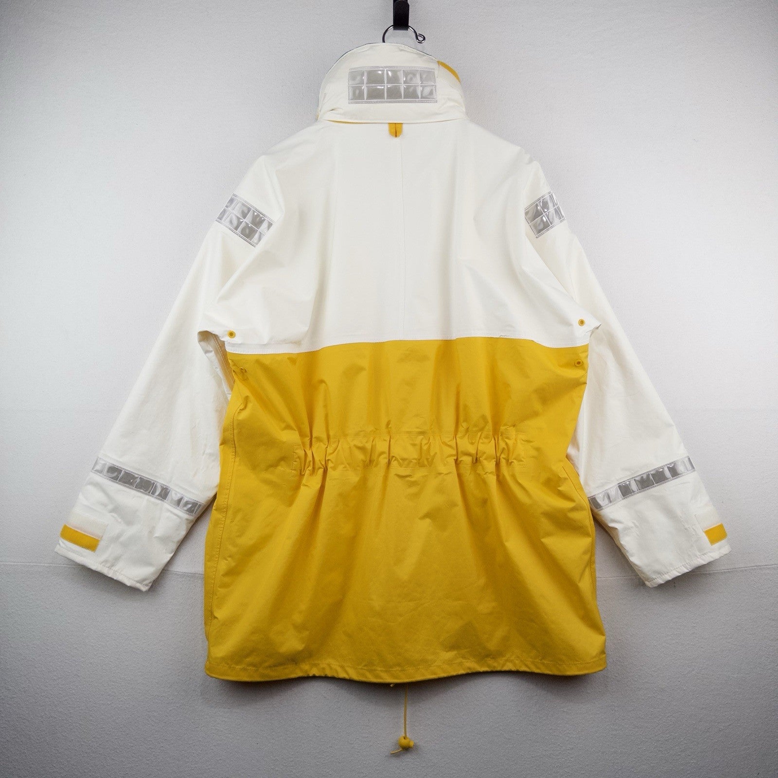 80’s Vtg High Seas Foul Weather Sailing Jacket Hooded Yellow White Men’s M
