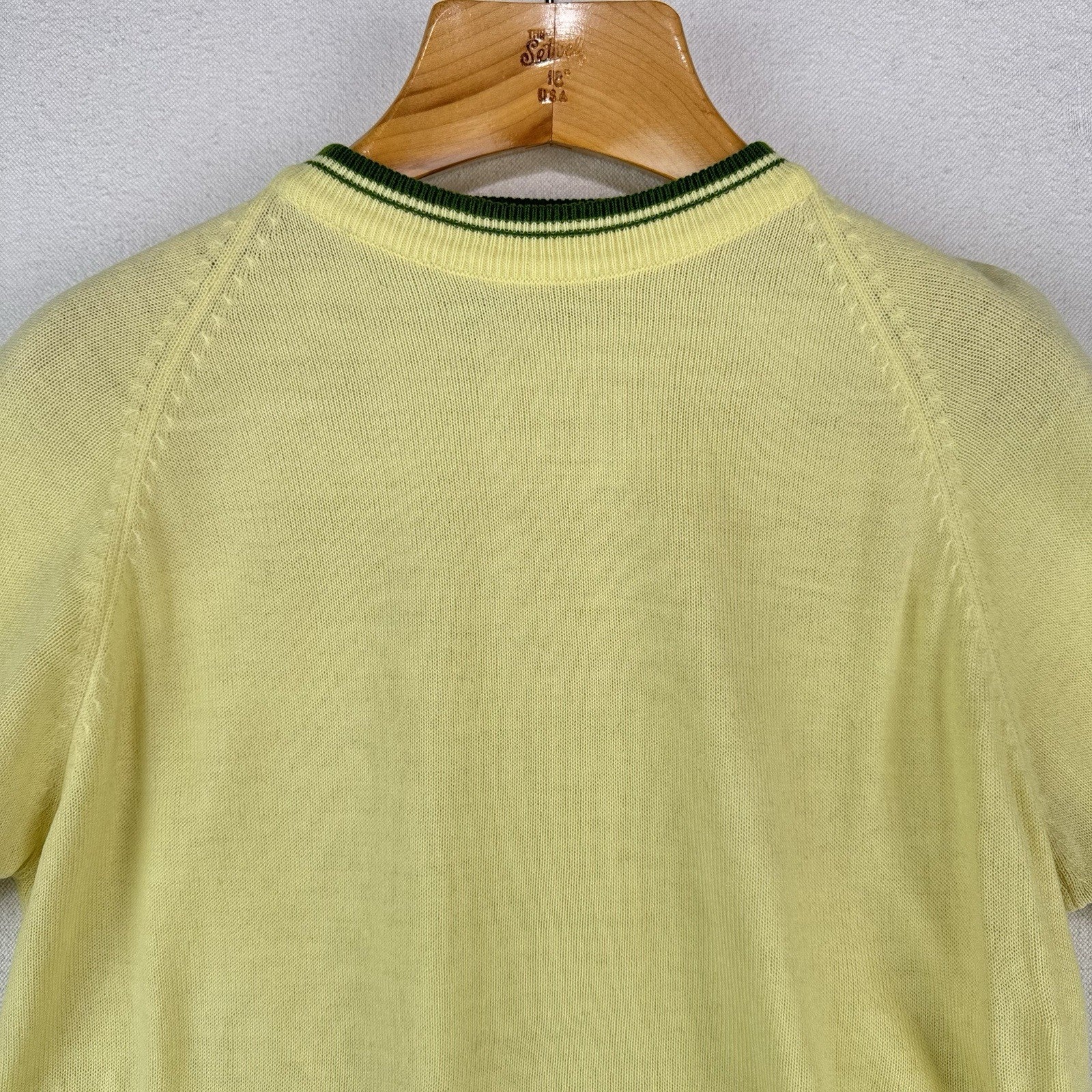60’s Vtg Penney Town Craft S/S Yellow Knit Sweater Tee Acrylic Medium (38)