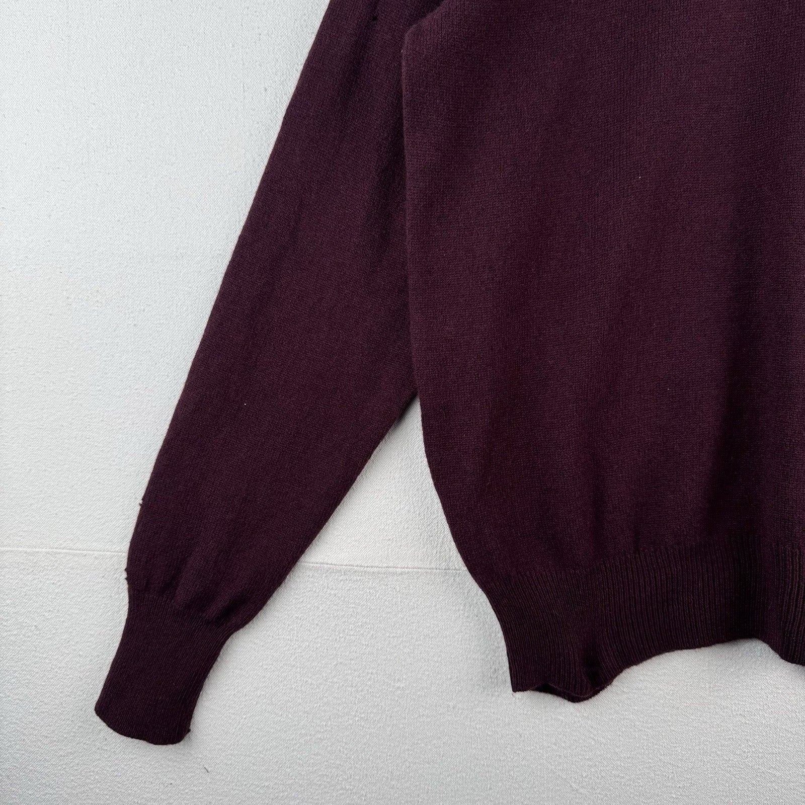 Polo Ralph Lauren 100% Lambswool Long Sleeve Polo Sweater Men's Large Burgundy