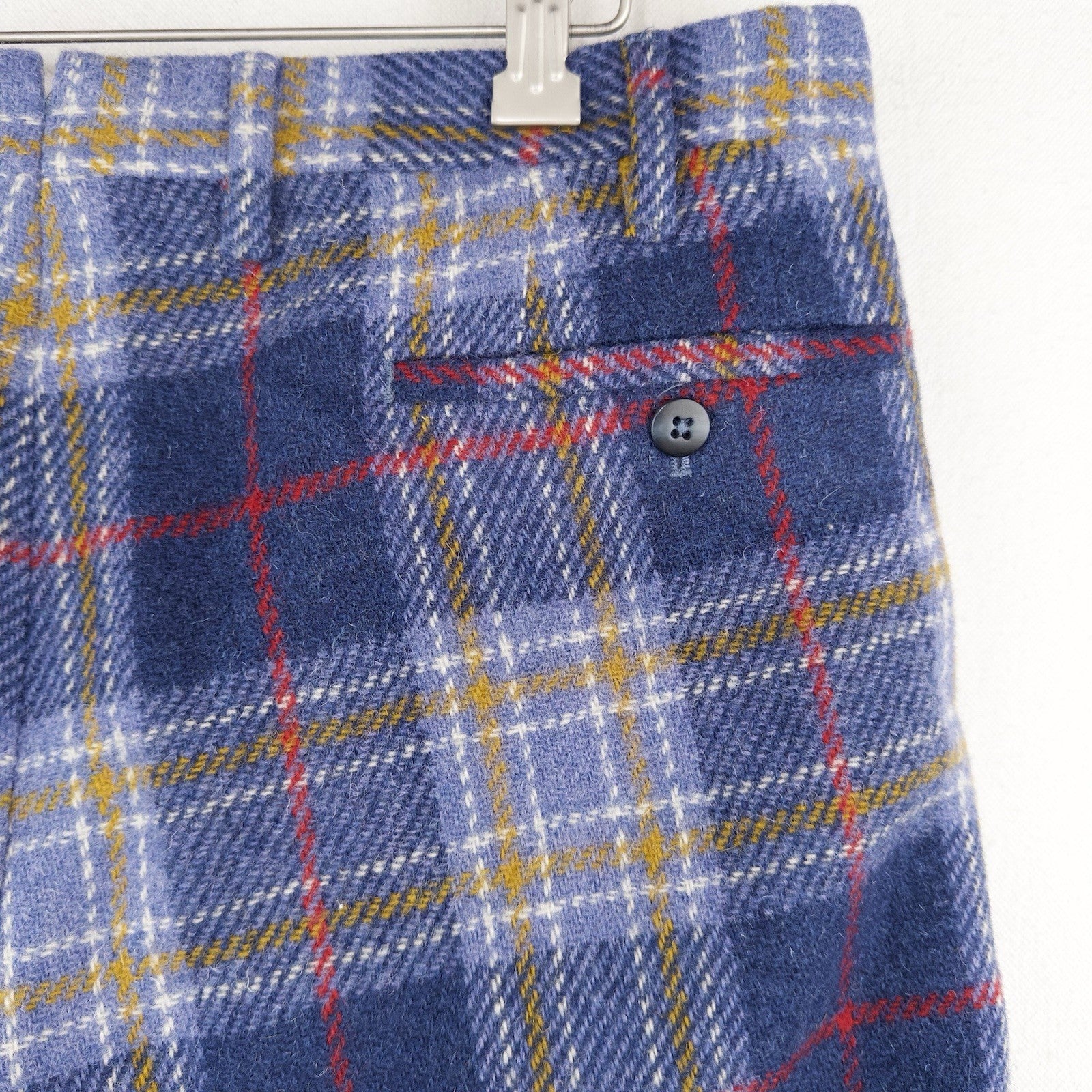Valentini Bergdorf Goodman Blue Tartan Plaid Wool Trousers Men’s 30x33 Pants 50