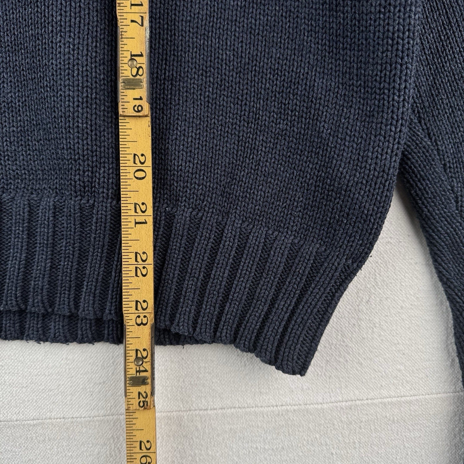 90’s Vintage Polo Ralph Lauren Sweater Men L Navy Blue Knit Pullover Blue Pony