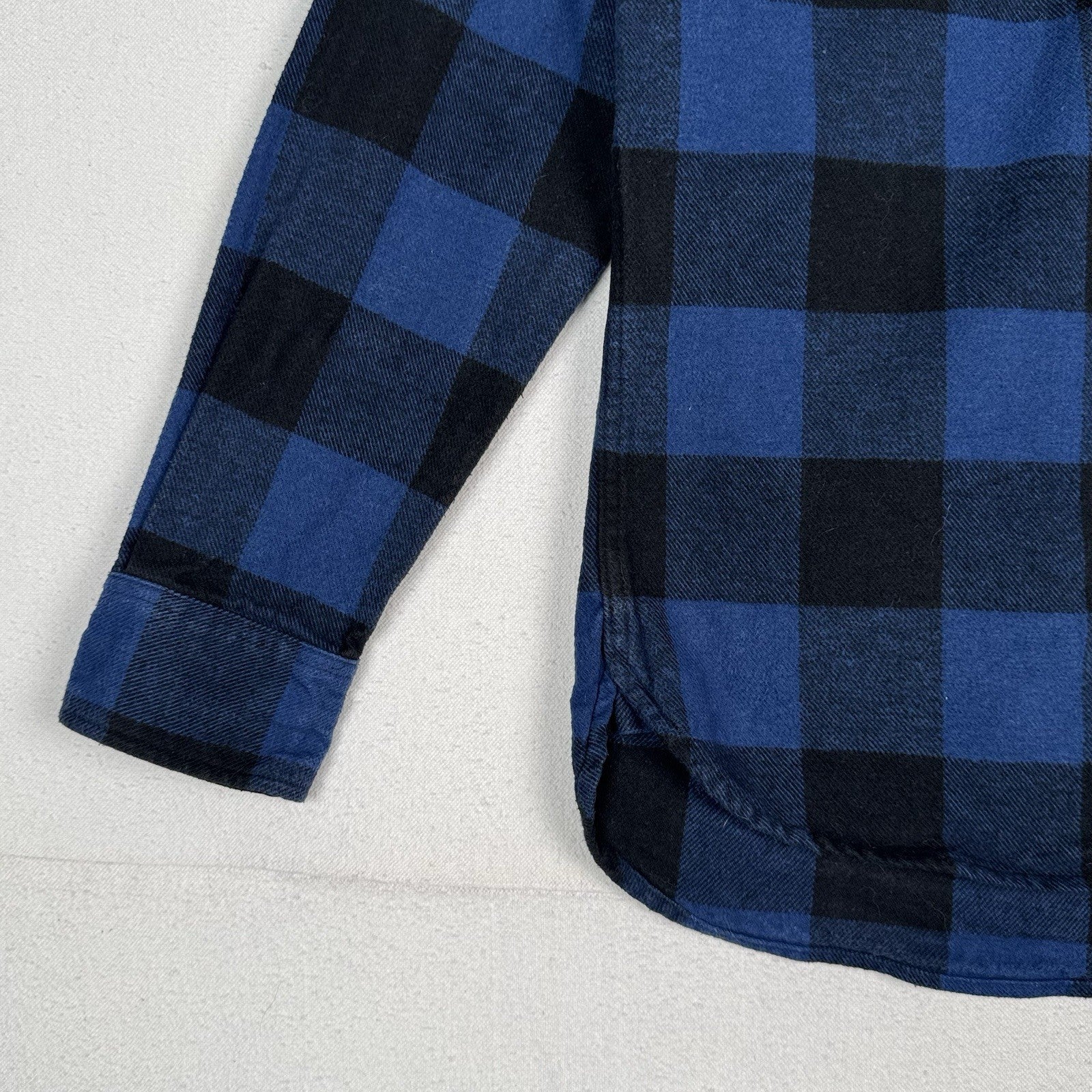 Jachs Men’s Small S Blue Black Heritage Thick Material Flannel Button Up