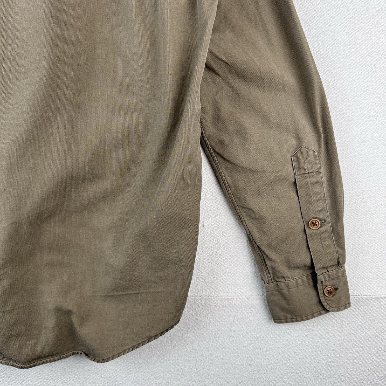 Polo Ralph Lauren Mens Medium Khaki Type 1 Military Safari Button Up Shirt
