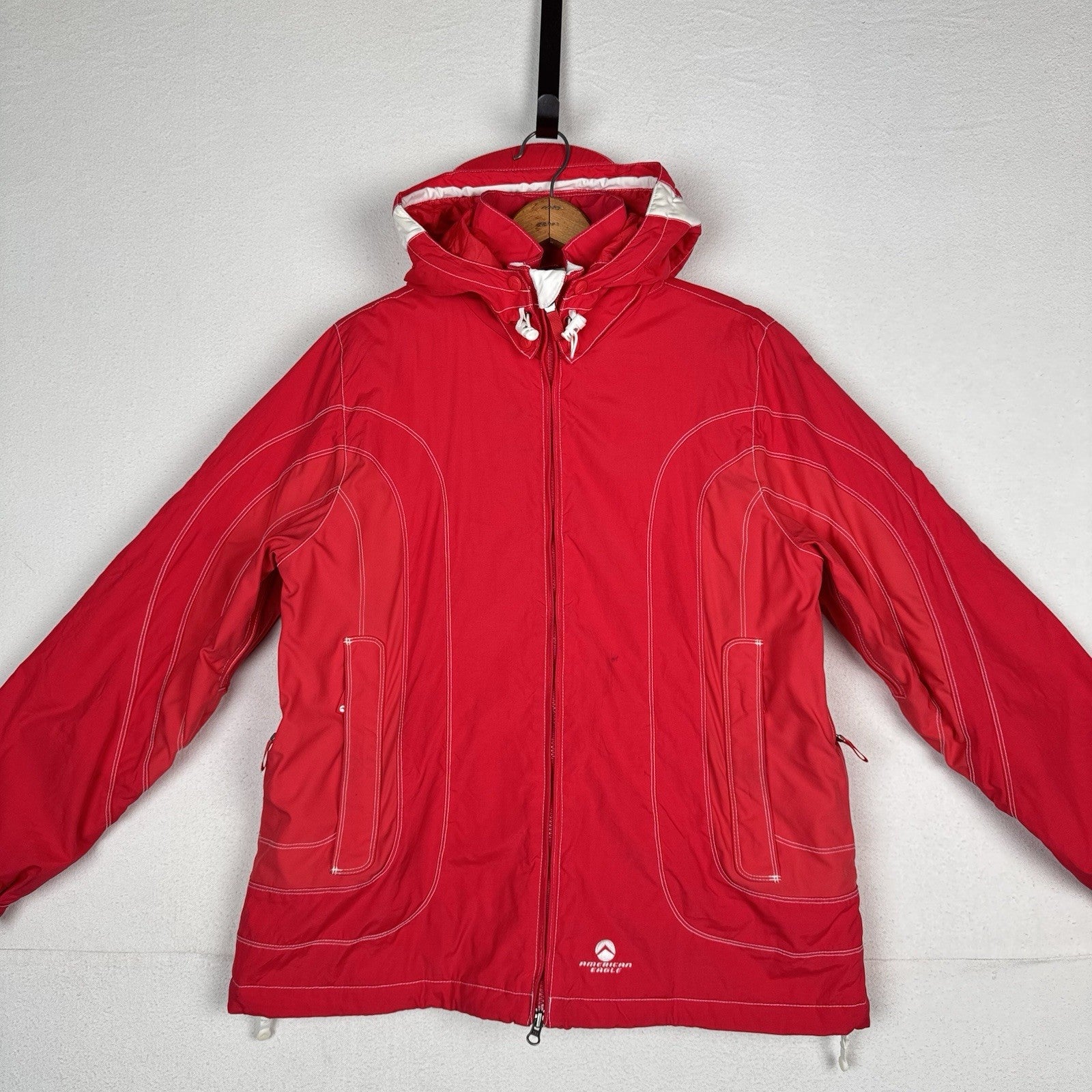 Vintage American Eagle Outfitters Performance Zip Hood Ski Jacket Adult XL Red