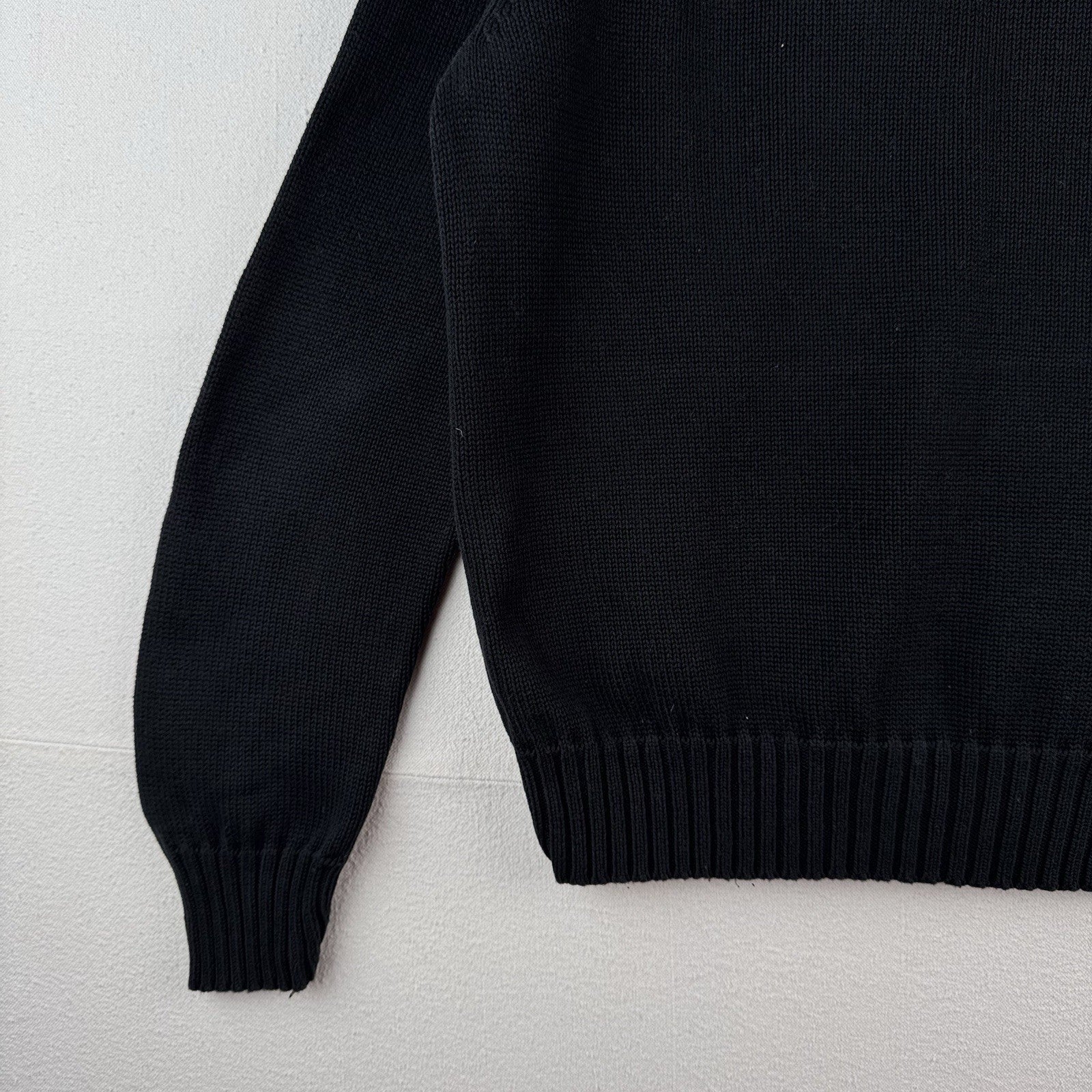 Vtg Polo Jeans Company Ralph Lauren 1/4 Zip Mens L  Crest Patch Black *Read