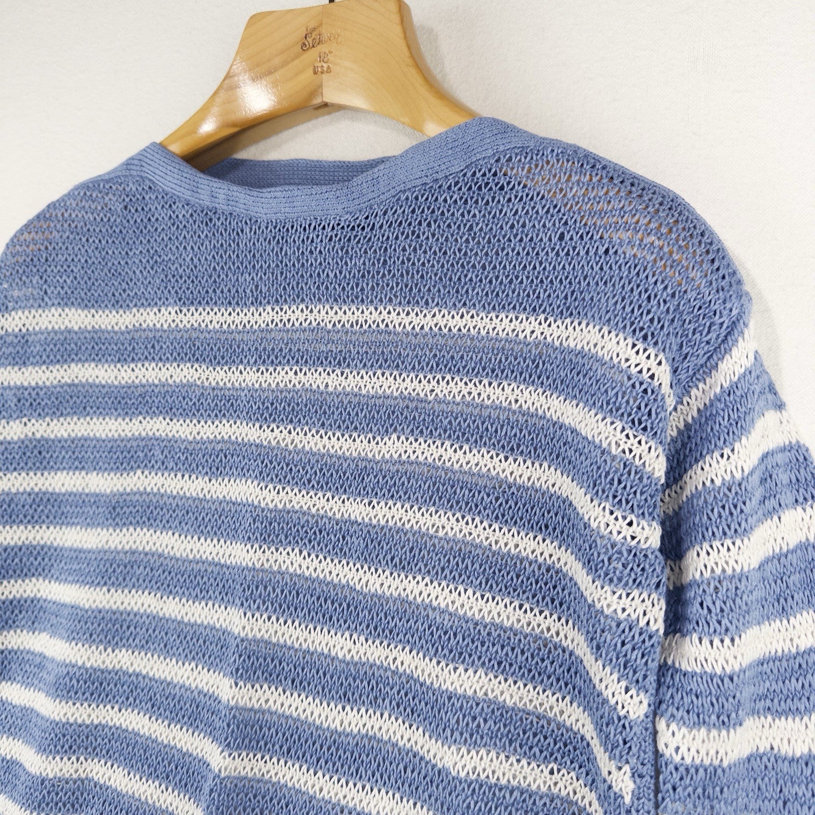 Polo Ralph Lauren Womens XS Boat Neck Blue Striped 100% Linen Knit Sweater Beach