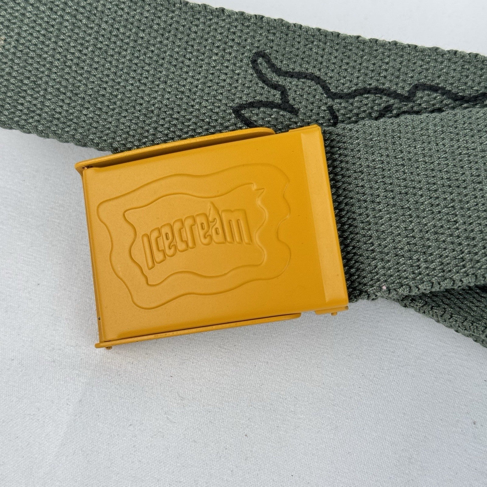 Billionaire Boys Club x Ice Cream Green Running Dog Nylon Belt Metal Buckle 52”