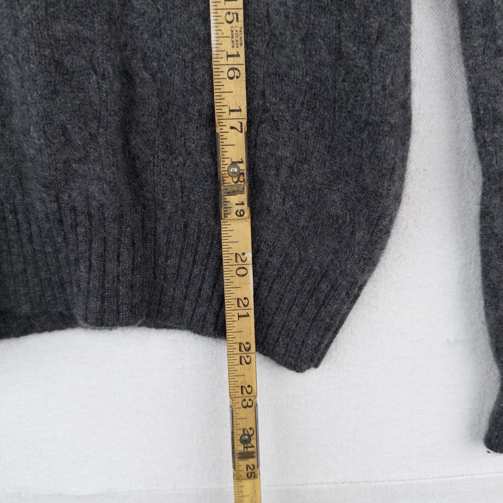 Ralph Lauren Black Label Gray 100% Cashmere Knit 1/4 Zip Sweater *Felted Fits XS