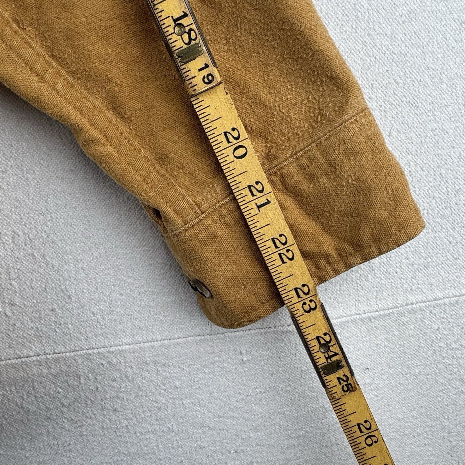 80’s Vtg OshKosh Bgosh Shirt Mens L Camel Tan Chamois Flannel Button USA Made