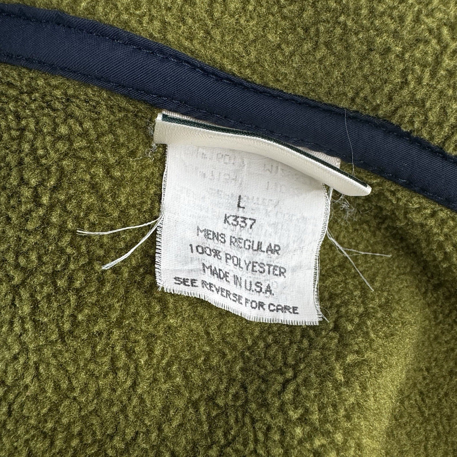 90’s Vtg LL Bean Snap Fleece Pullover Men’s Large Sage Green Jacket Cursive USA