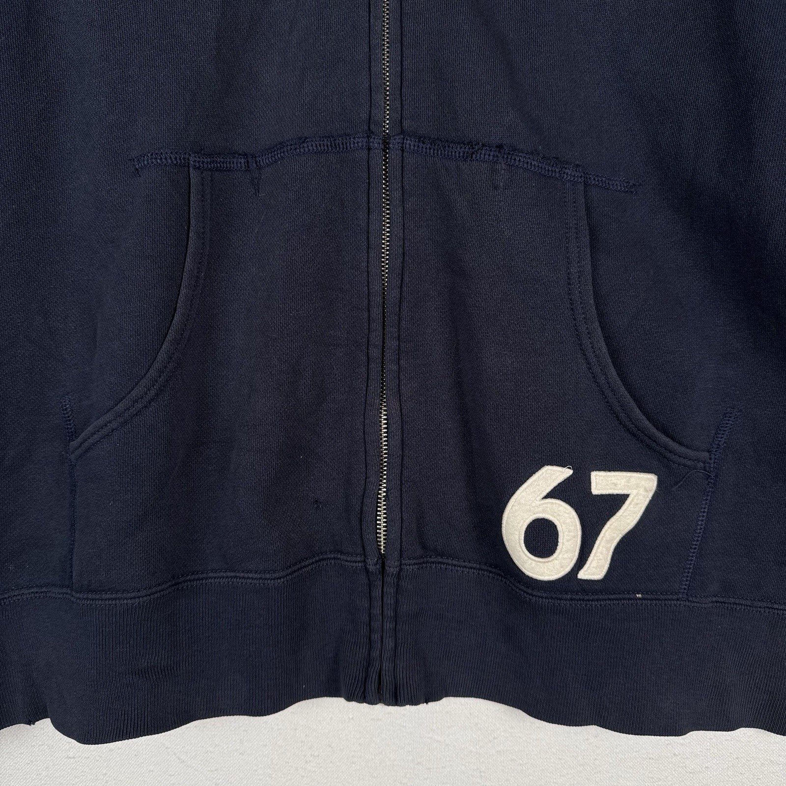 90’s Vtg Polo Jeans Co Ralph Lauren Men’s 2XL RL Letterman Full Zip Hoodie Blue