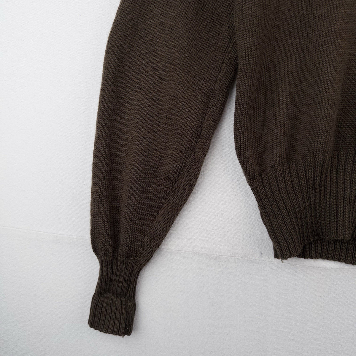 80’s Vtg US Army Military Wool Sweater OD 3721 Men’s M (38-40) Brown Long Sleeve