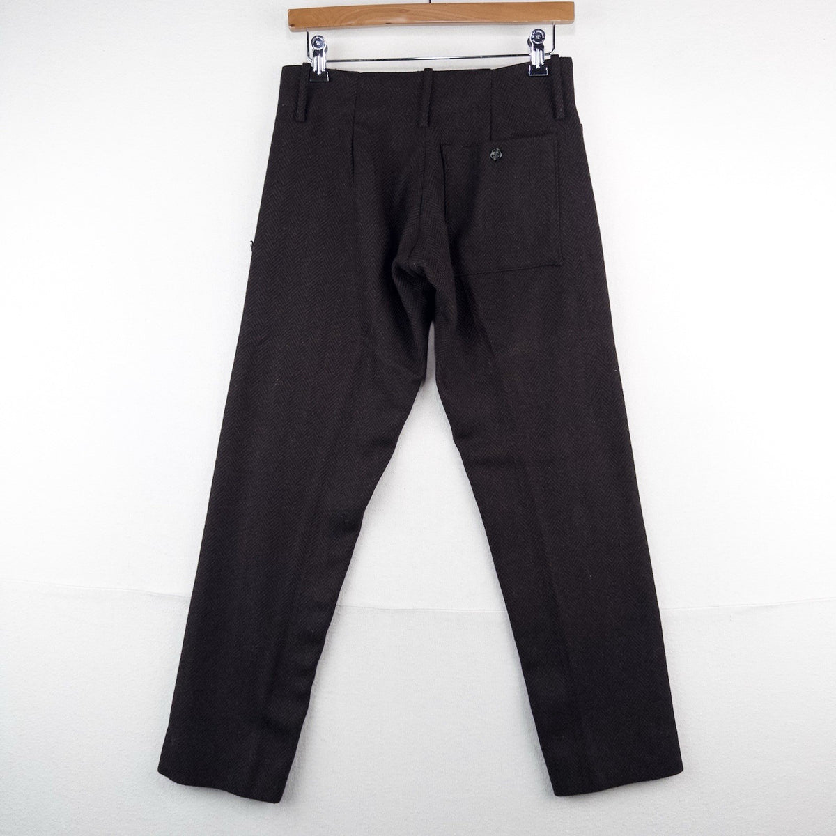50's Vtg Monarch Mfg Co. Boys Wool Pants 28x28 Brown Herringbone