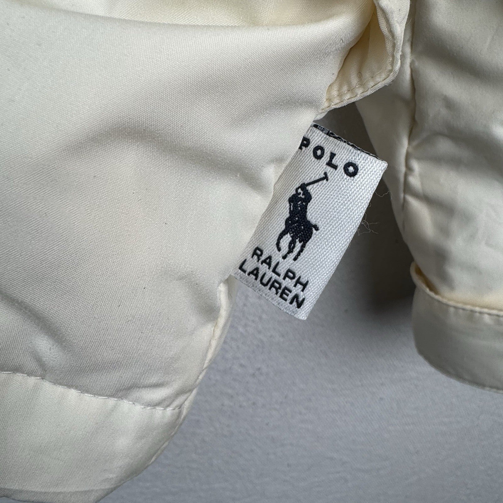 90’s Vtg Polo Ralph Lauren Mens 2XL Down Puffer Cream Ski Jacket Stowaway Hood