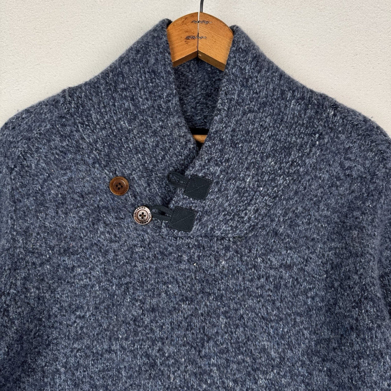 Fjallraven Lada Wool Blend Shawl Collar Sweater Fits Men XS/Youth L *Read=Felted