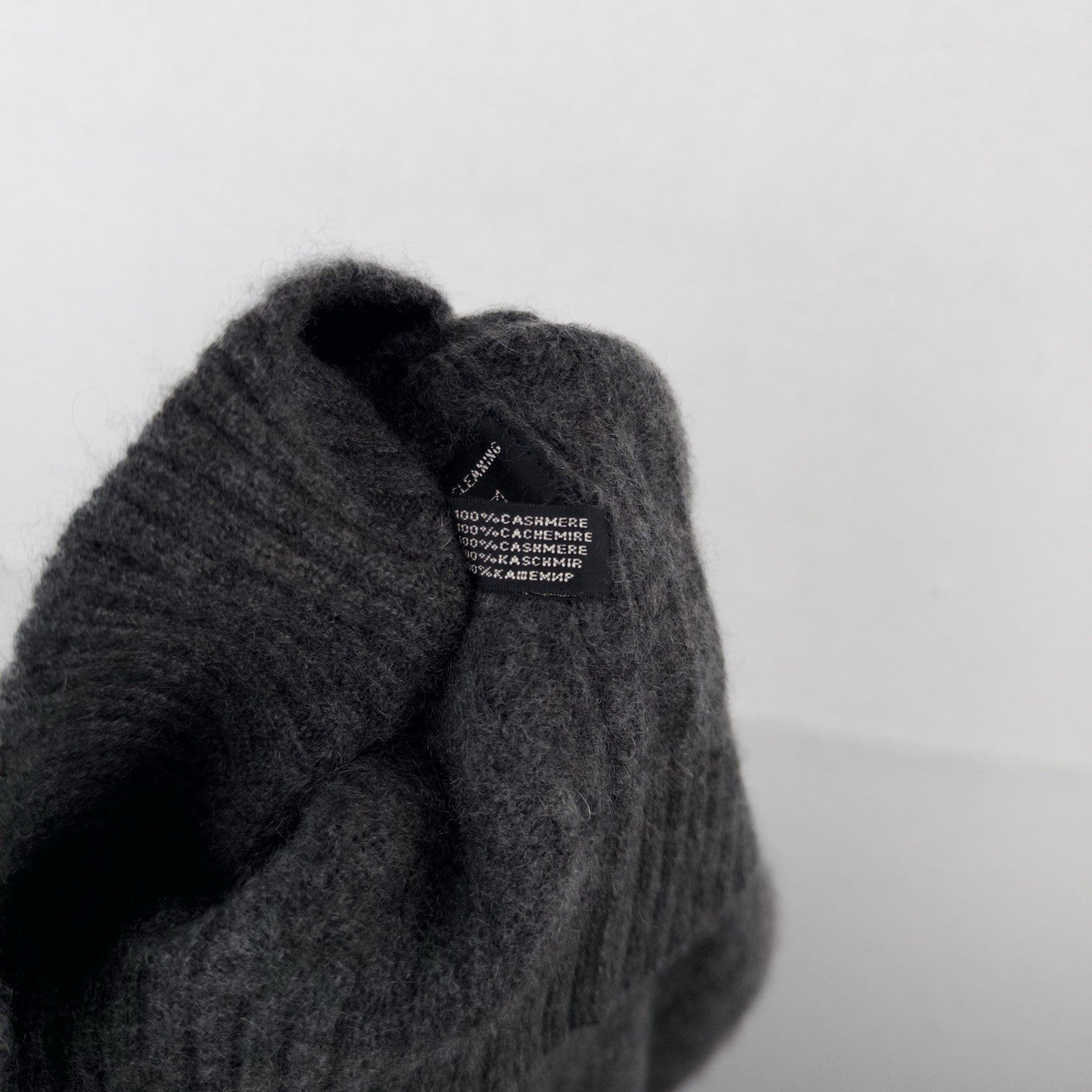 Ralph Lauren Black Label Gray 100% Cashmere Knit 1/4 Zip Sweater *Felted Fits XS
