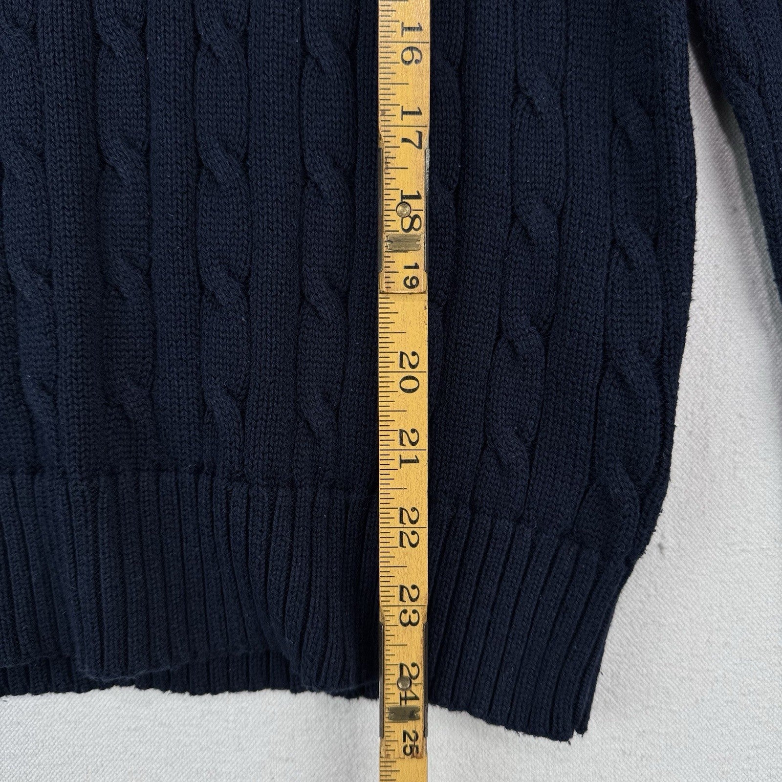 Polo Ralph Lauren Women’s Large Cable Knit Sweater Cotton Navy Blue