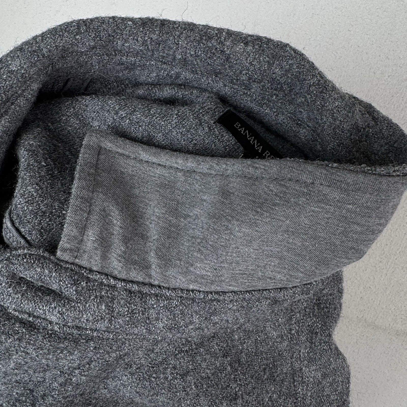 Banana Republic Wool Boucle Shirt Jacket Men’s Large Tall Gray Heather Button Up