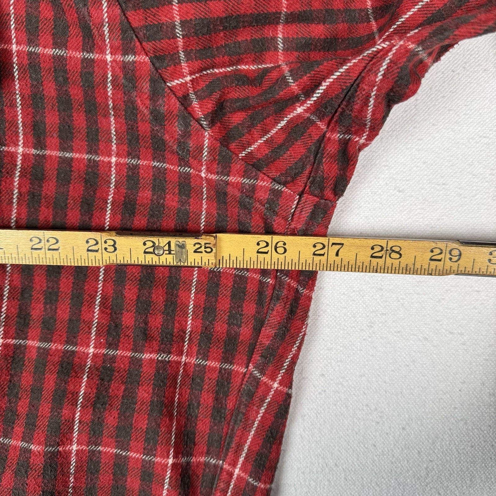 Rare Polo Country Ralph Lauren Red Cotton Flannel Quarter Zip Western Wear XL