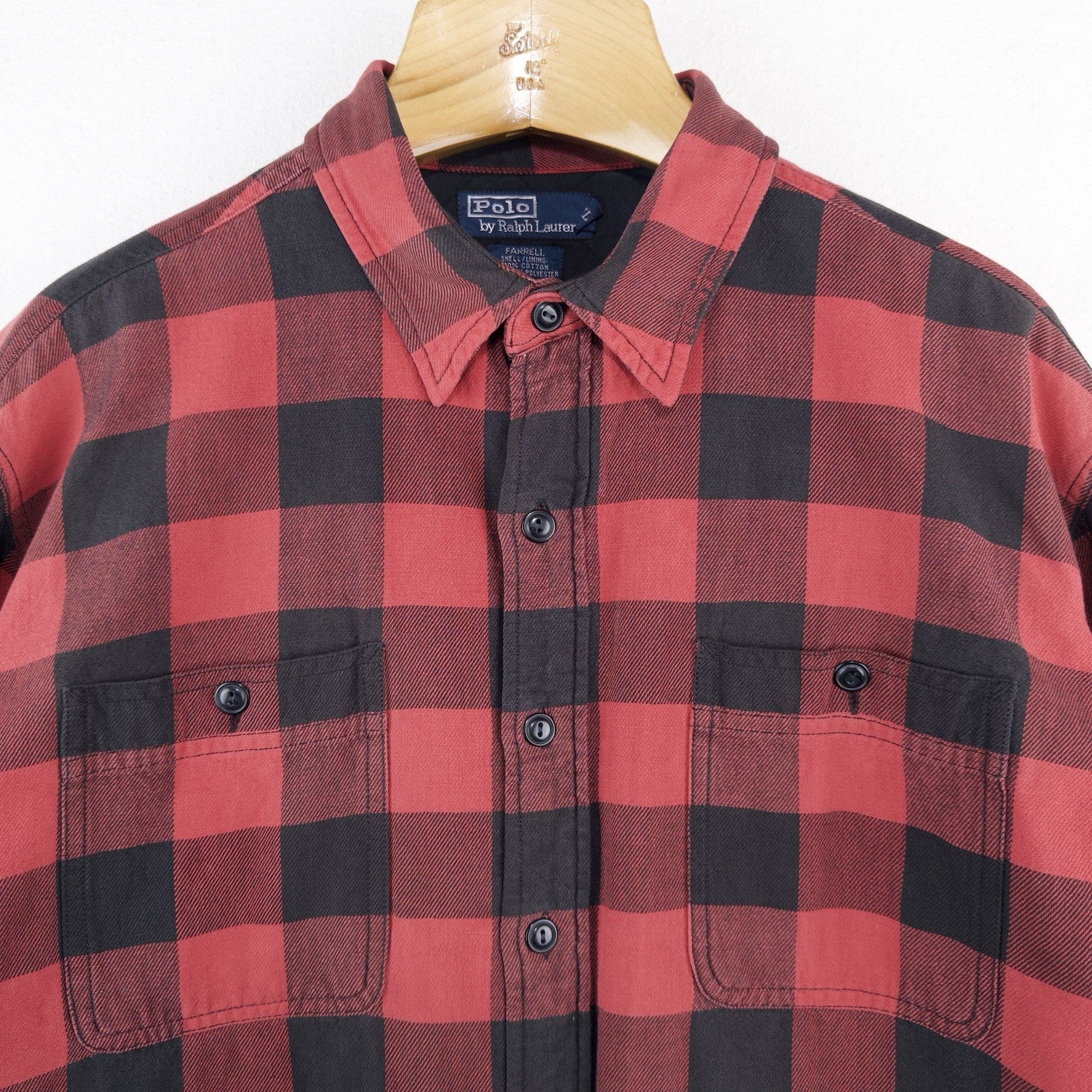 90’s Polo Ralph Lauren XL Farrell Insulated Lined Buffalo Flannel Shirt Jacket