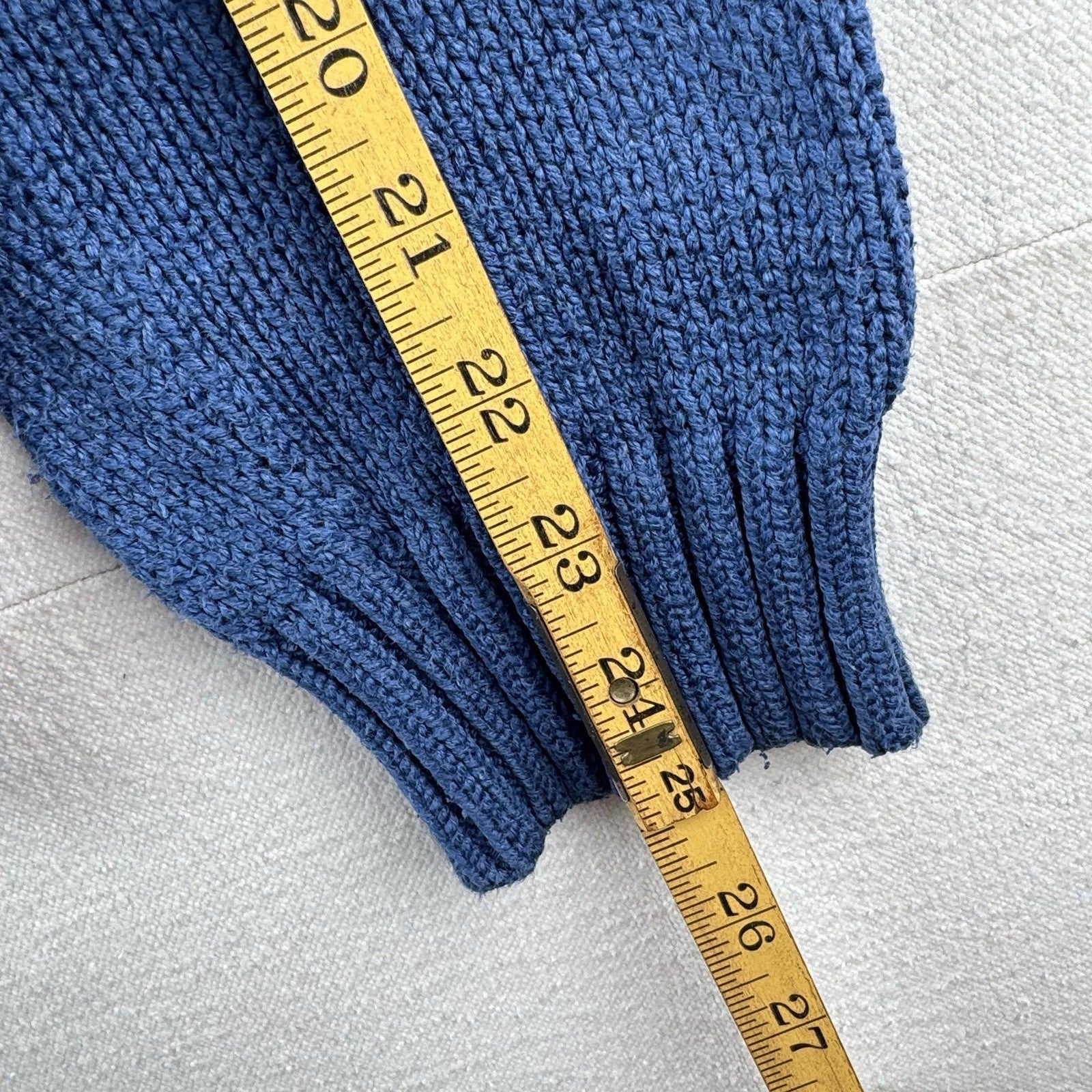 90’s Vintage Polo Ralph Lauren Sweater Men XL Blue Chunky Knit Crew Yellow Pony