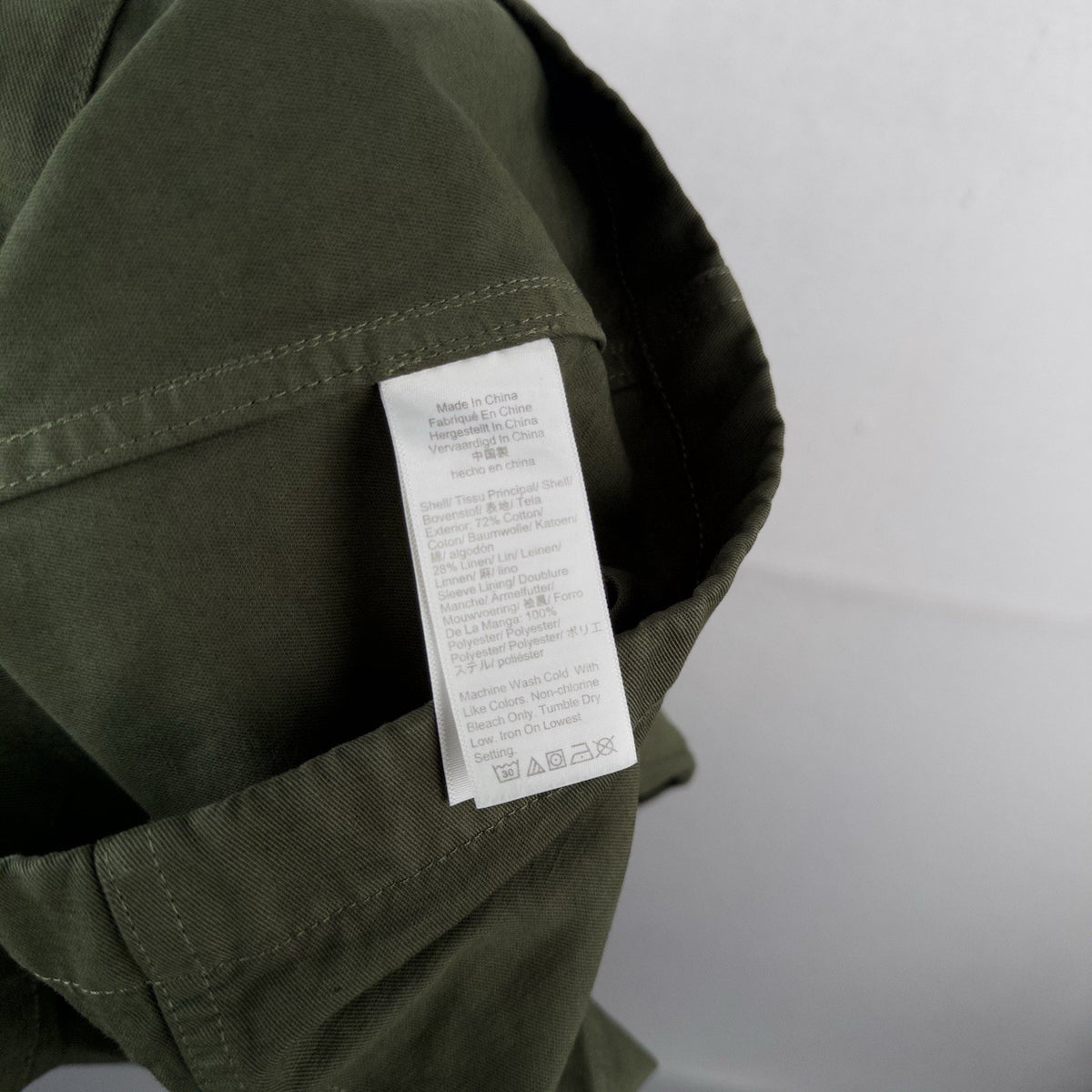 Wallace Barnes Tessuti Sondrio Olive Green Cotton Workwear Chore Coat Blazer 42S