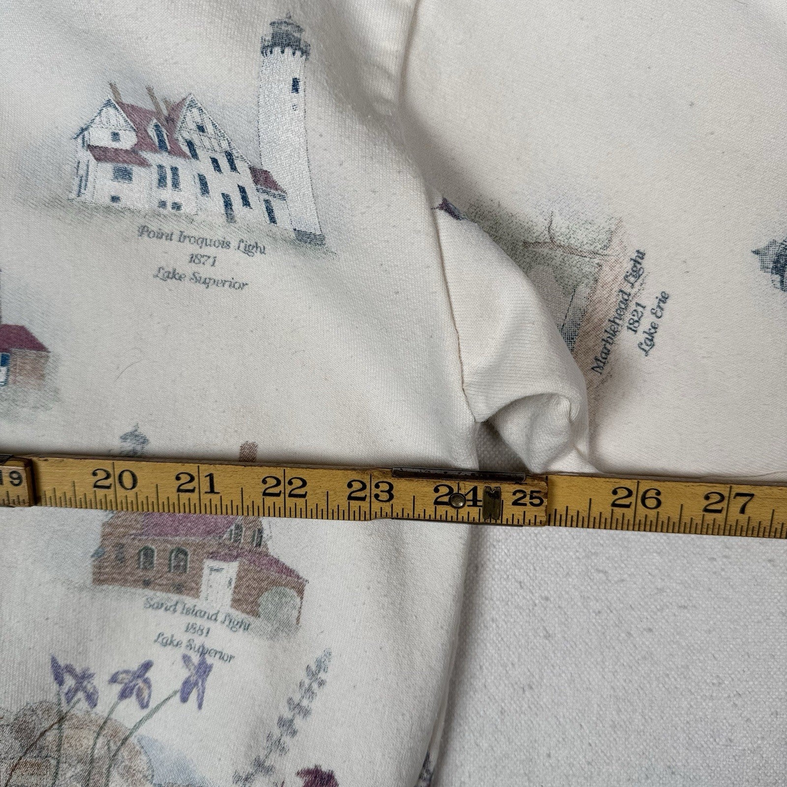 Vtg Artisan Cardigan Lighthouse Beach Sweatshirt Great Lake Pockets 2XL Made USA