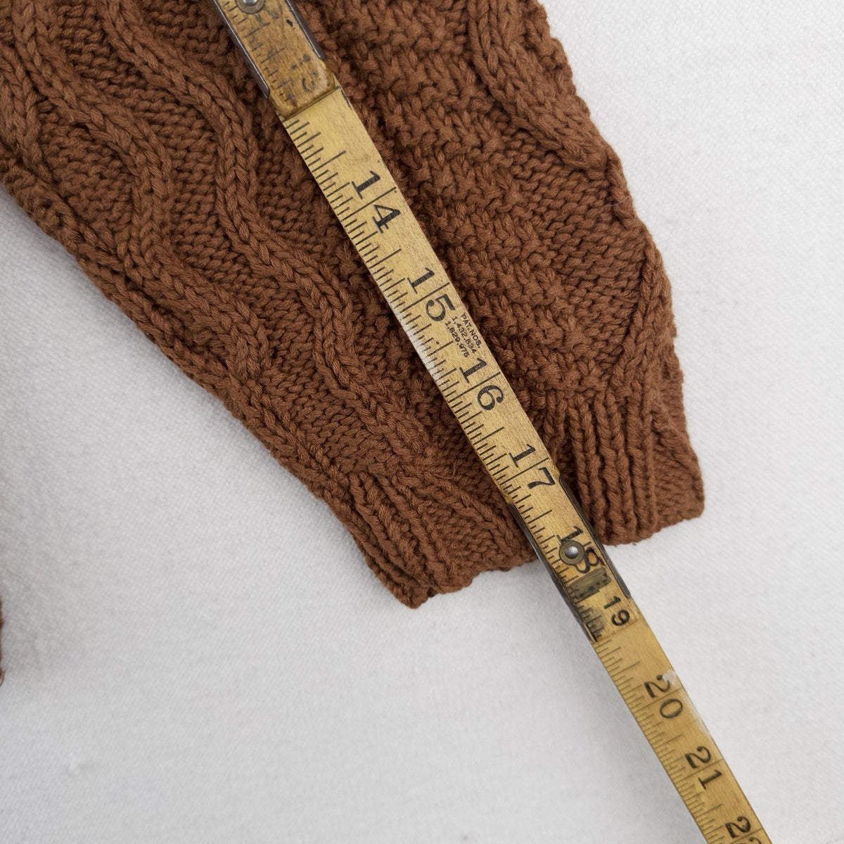 Cambridge Dry Goods Brown Cable Knit Wool Shawl Collar Sweater Women’s Small