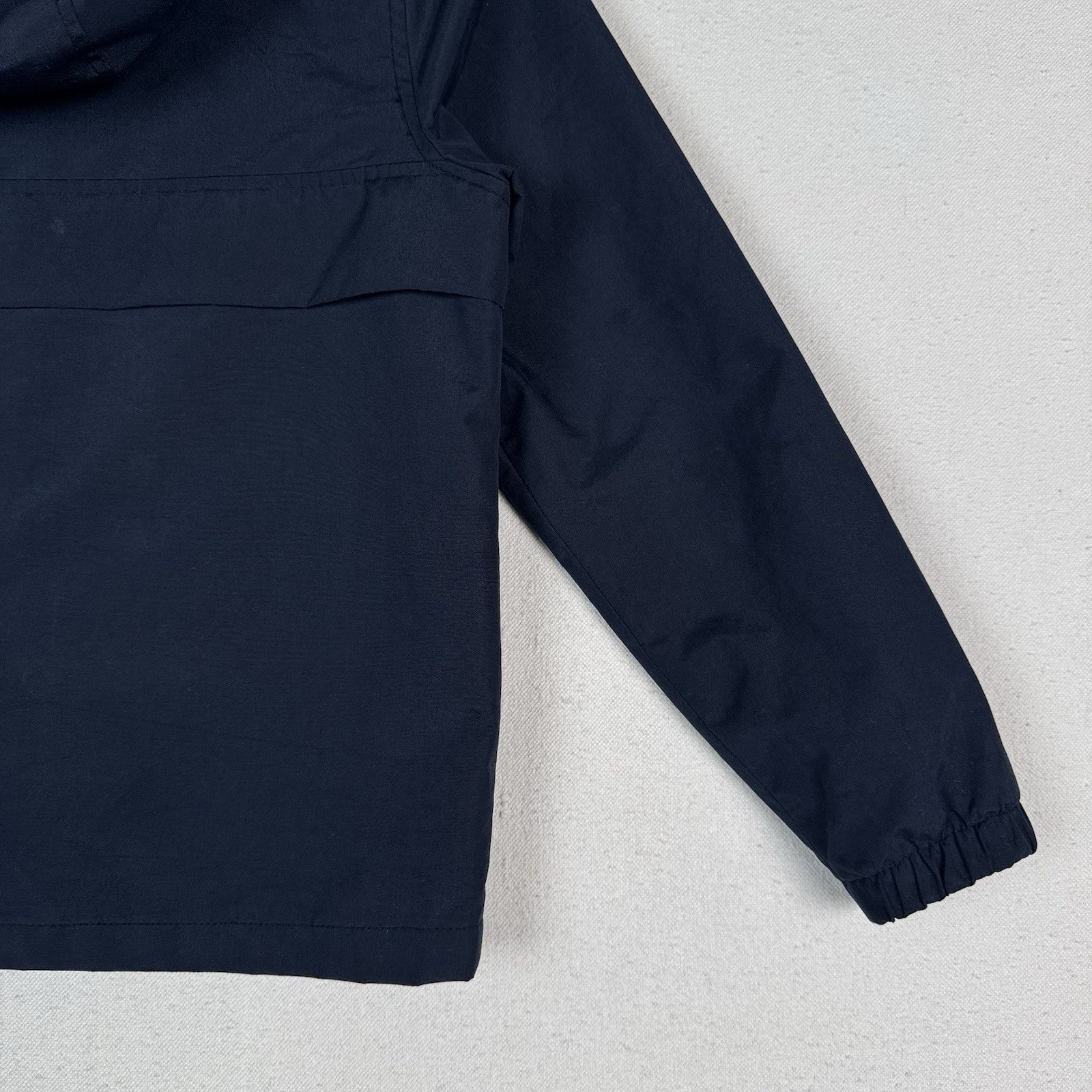 Old Navy Lined Kid’s Hooded Windbreaker Snap Jacket Size Medium (8) Navy Blue