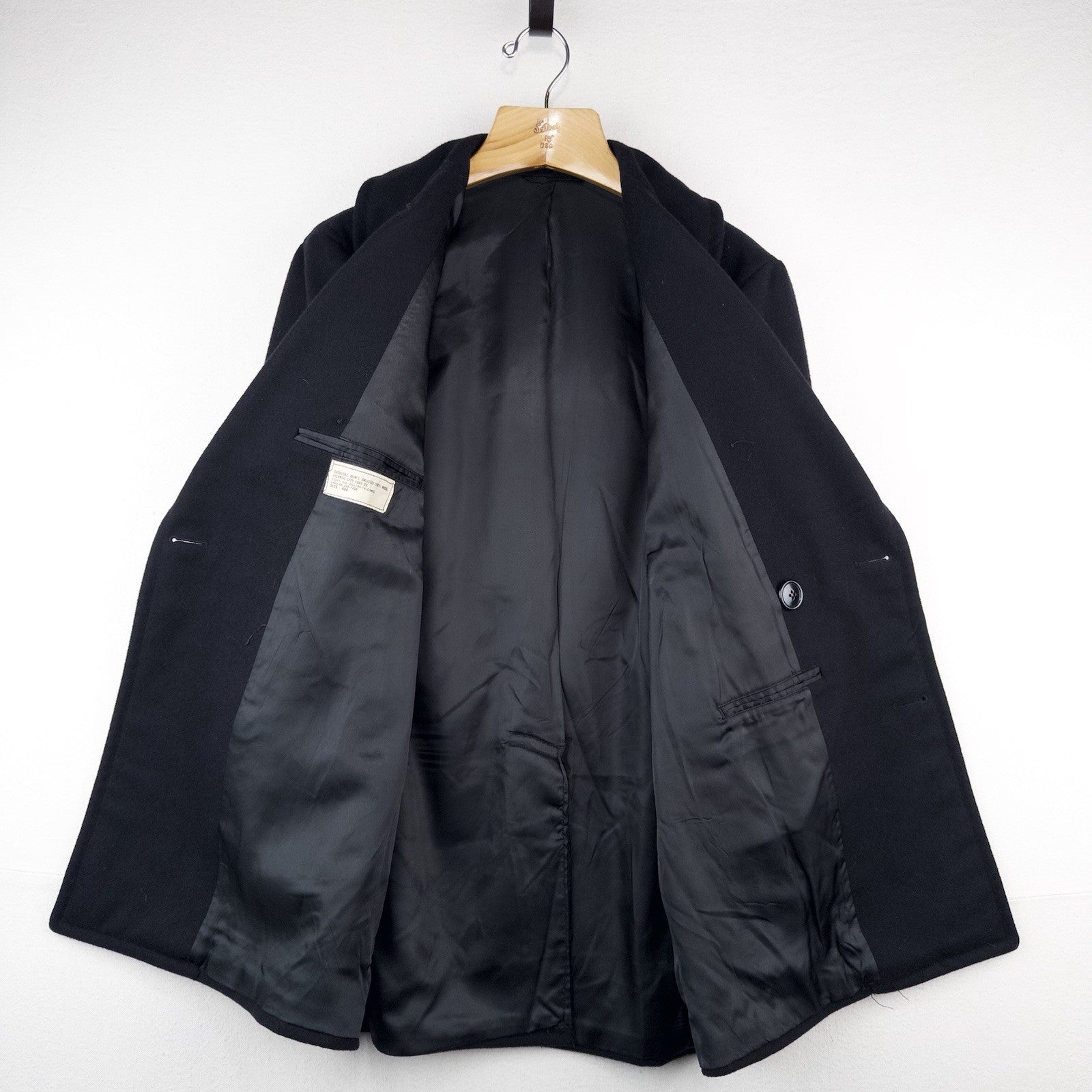 70's Vtg Navy Enlisted Military Peacoat Coat Men’s 40R Blue Wool Metal Buttons
