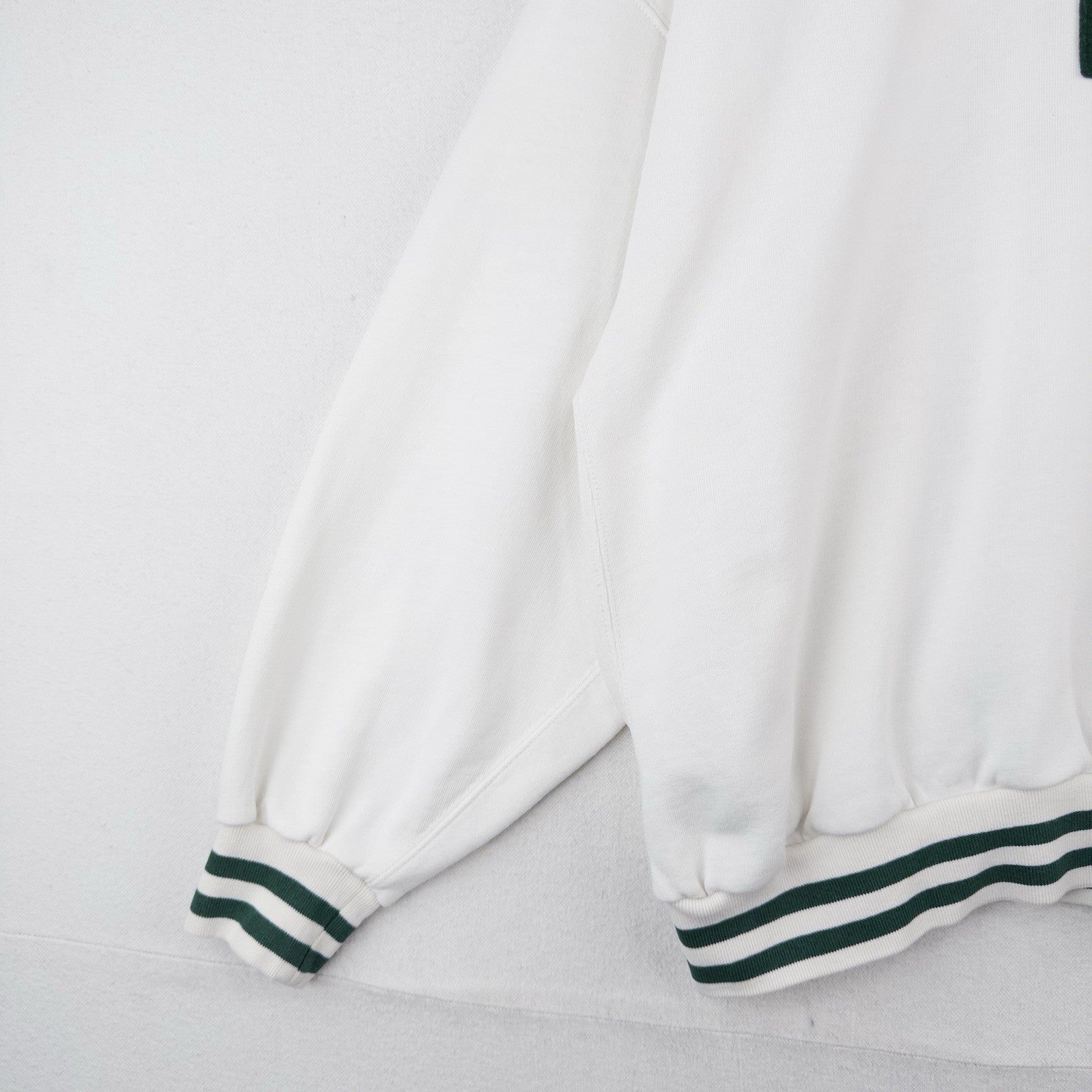 Polo Ralph Lauren Women’s XS Felt Logo Spell-out Fleece Sweatshirt White Green