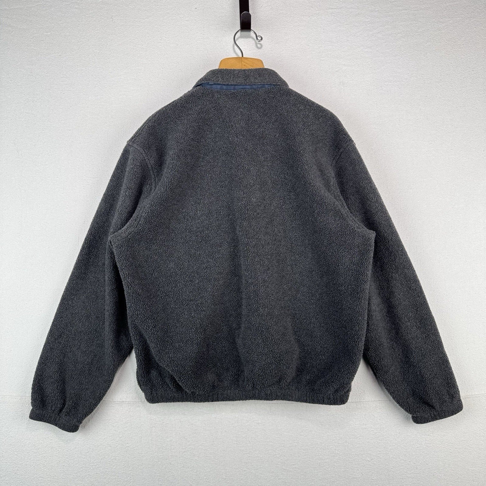 80’s Vtg Polo Ralph Lauren Men’s L Fleece Chin Strap Harrington Jacket Gray USA