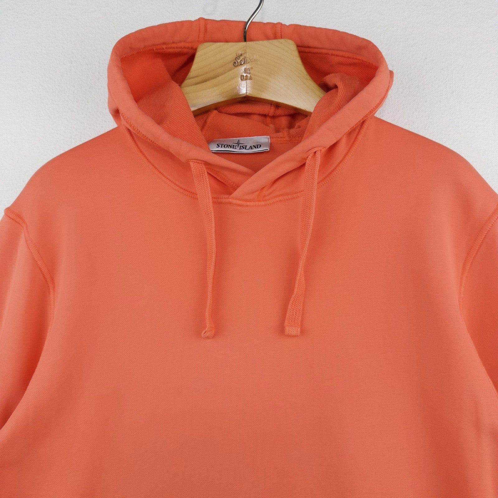Stone Island Loopback Organic Cotton Orange Hoodie Men’s Medium