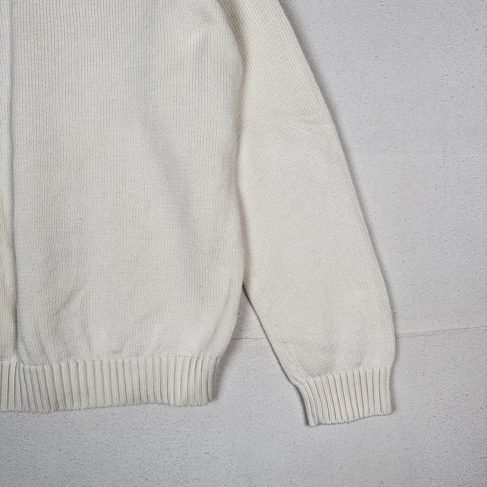 Vintage Tommy Hilfiger Men’s XL Knit Cotton Crewneck Sweater White