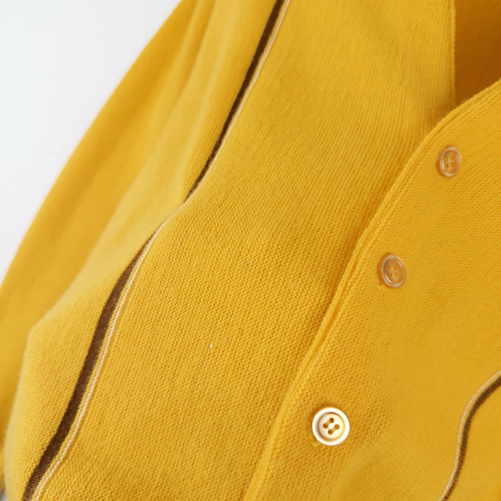 60’s Vtg Fruit Of The Loom Gold Cardigan 100% Orlon Acrylic Made in Usa