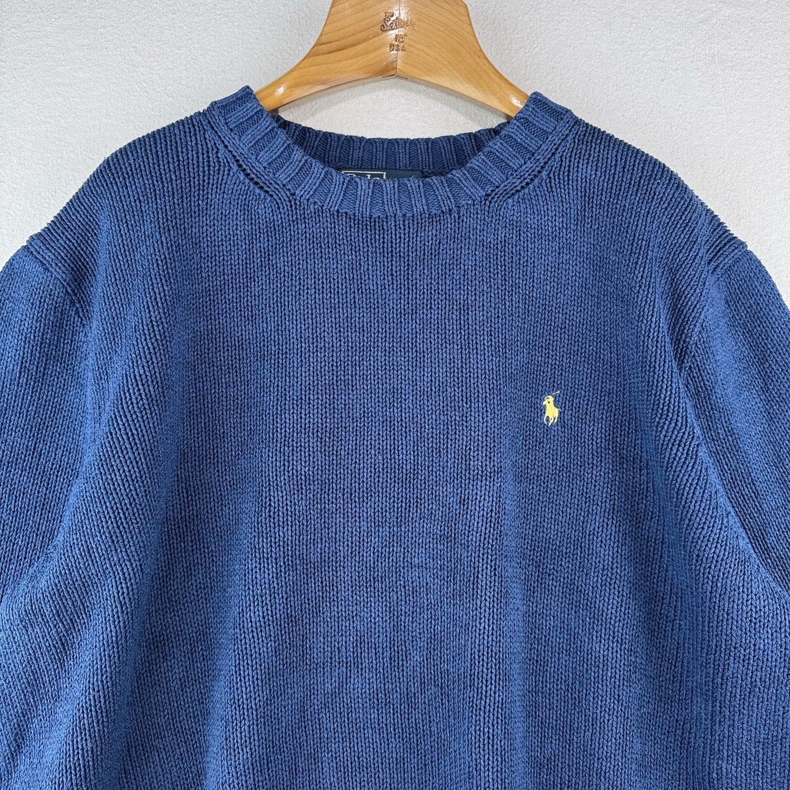 90’s Vintage Polo Ralph Lauren Sweater Men’s 3XLT Blue Knit Cotton