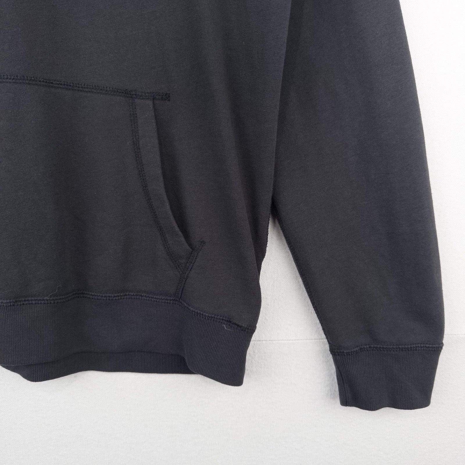 Abercrombie & Fitch Soft Hoodie Black Gray Mens M Exploded Spelled Out Back Logo