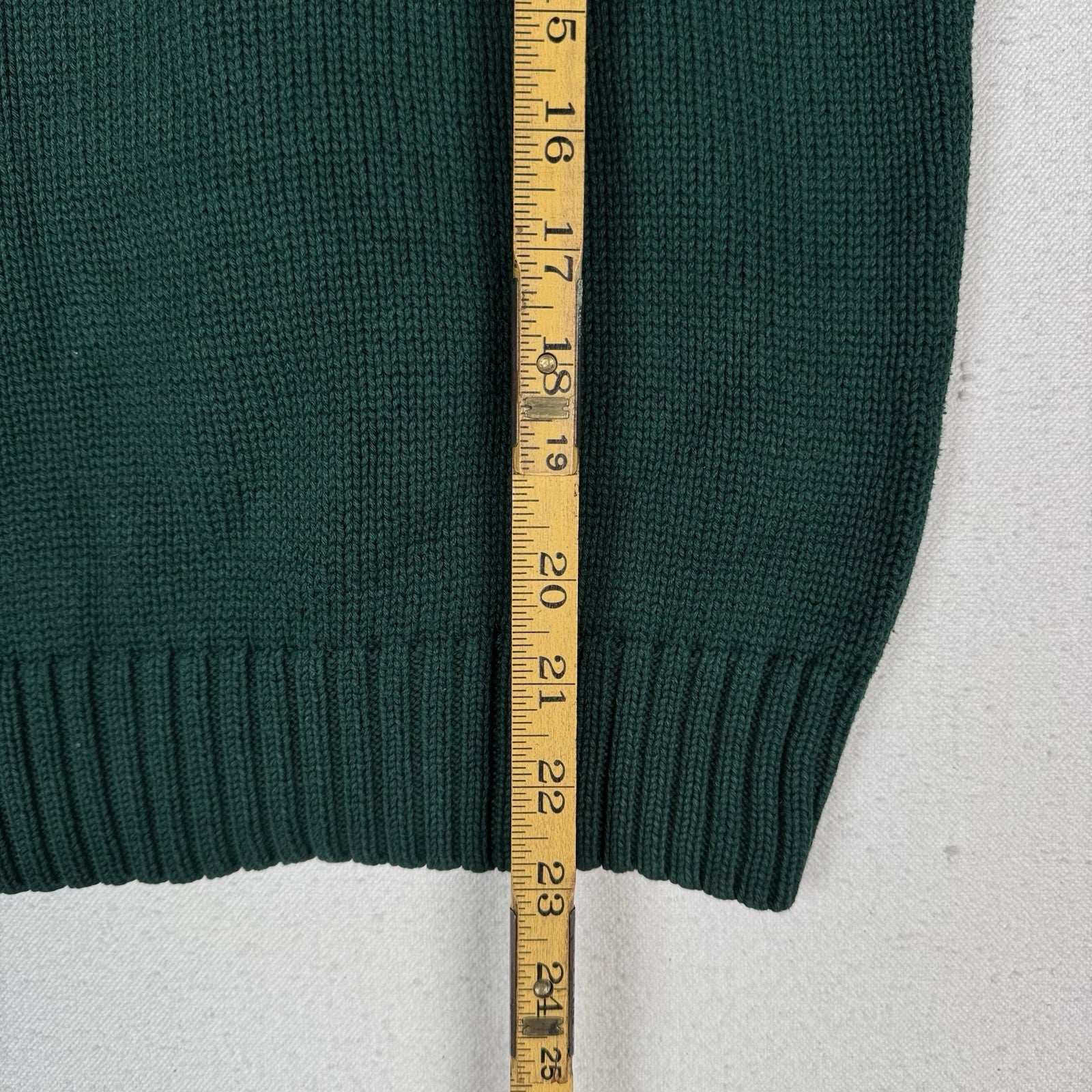 Polo Ralph Lauren Boys Large (14/16) Big Pony 1/4 Zip Sweater Green Navy Blue