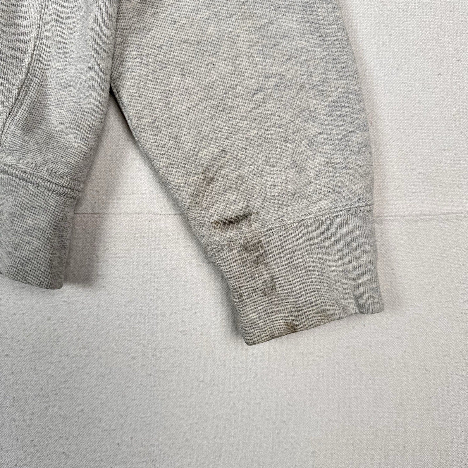 Vintage Polo Ralph Lauren Hoodie Men’s XL Gray Thermal Hood Full Zip Distressed