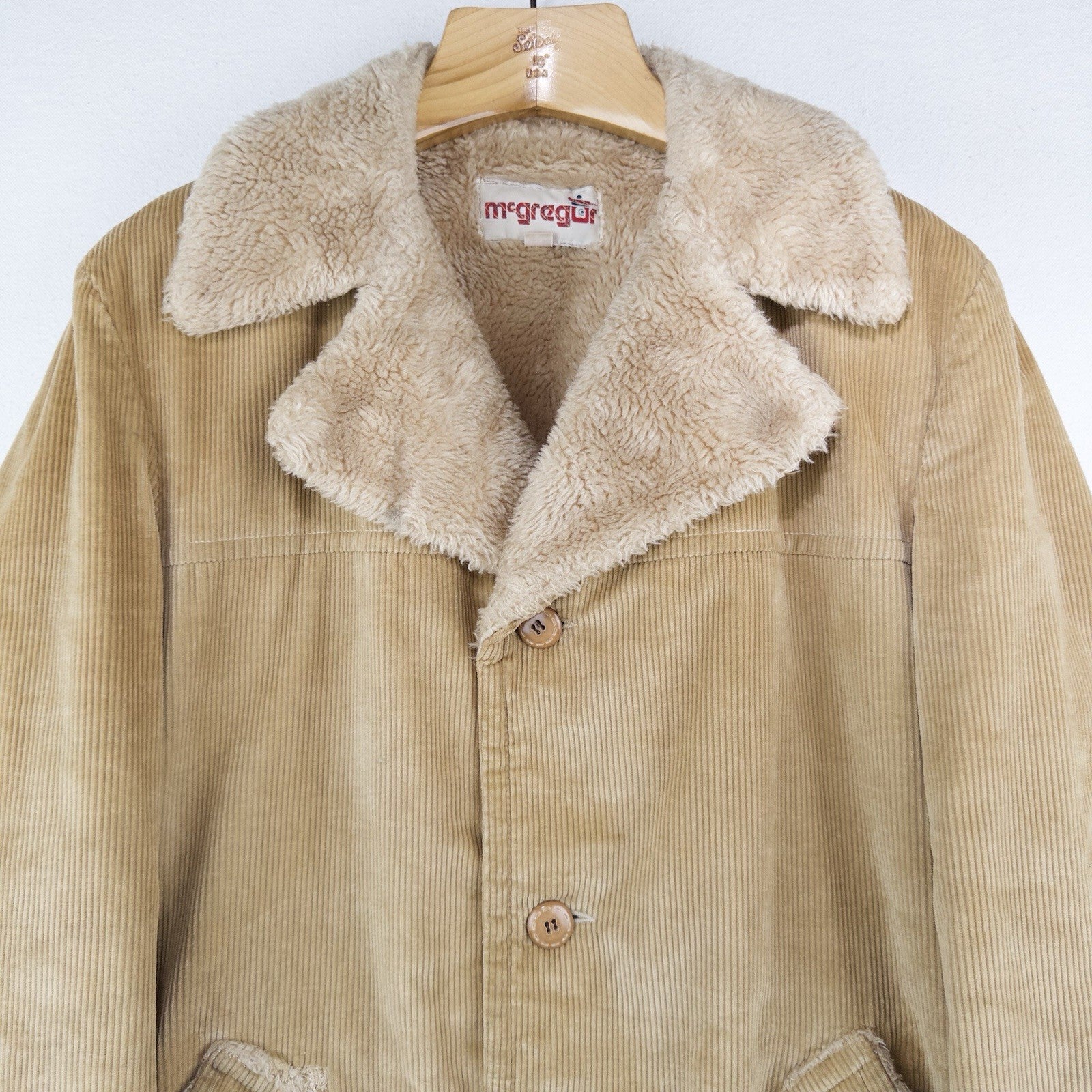 70’s Vtg Mcgregor Corduroy Sherpa Ranch Car Coat Men’s 42 Long Camel Brown