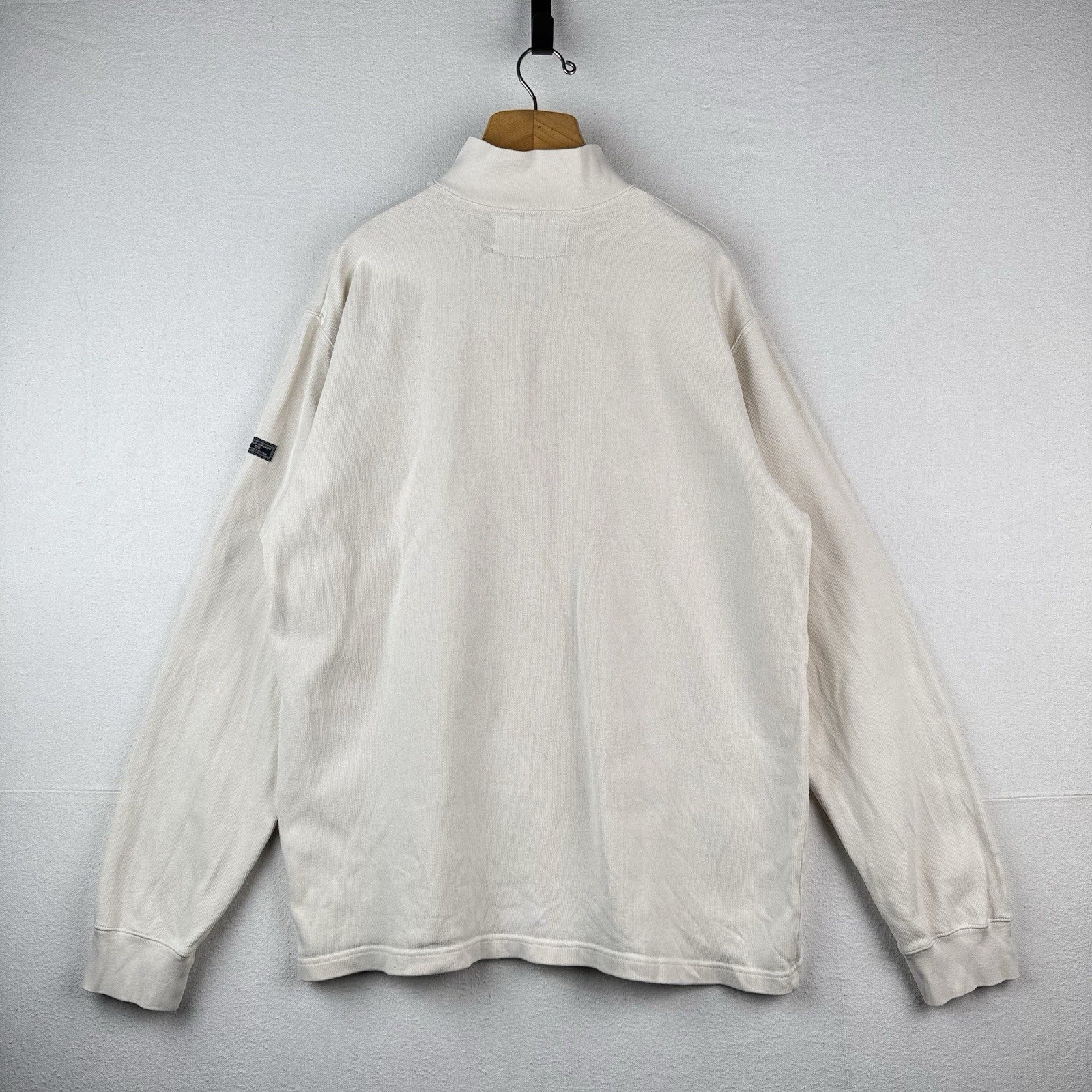 90’s Vtg Polo Sport Sportsman Ralph Lauren Men’s XL Beige Cream 1/4 Zip Sweater