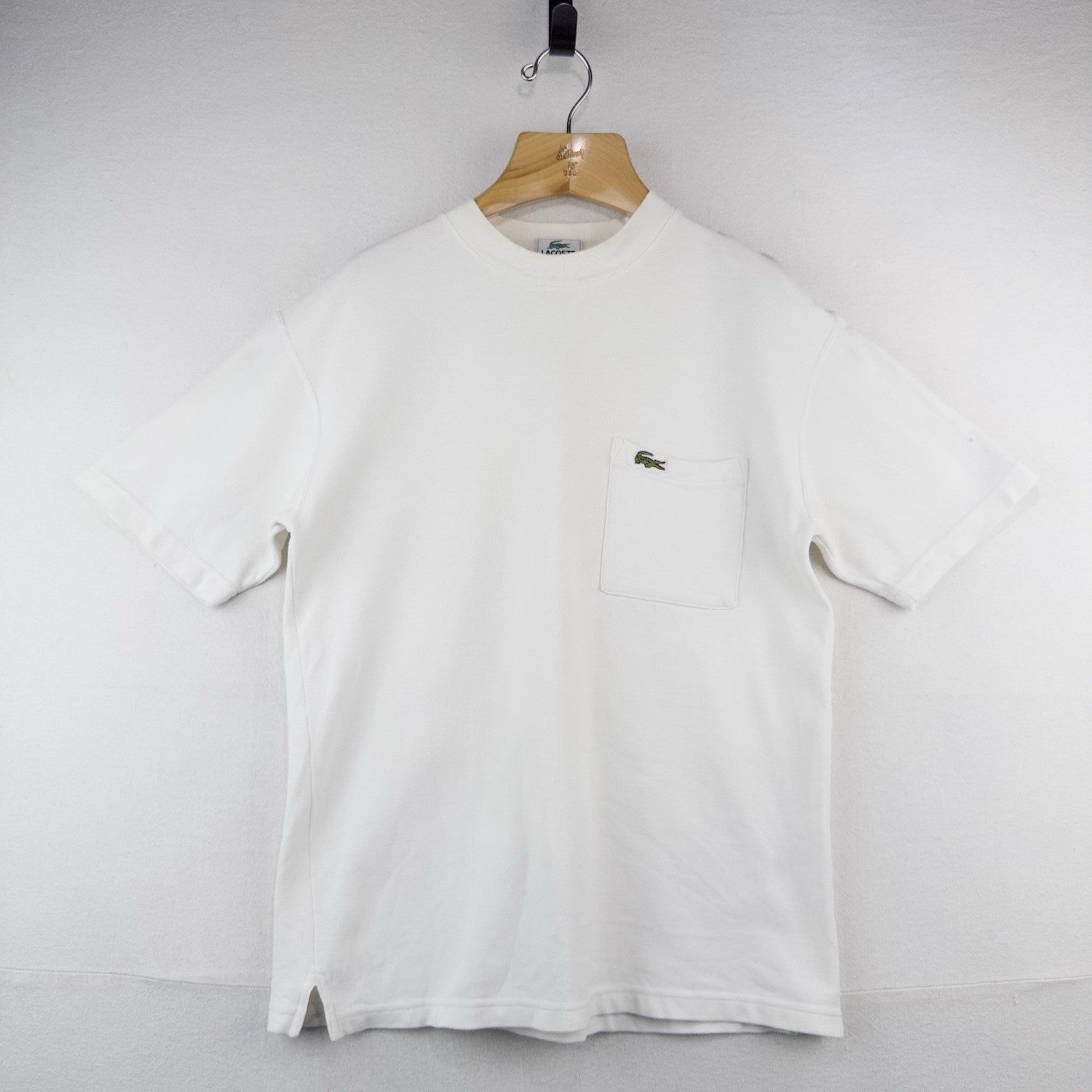 80’s Vtg Lacoste White Pique Knit Short Sleeve Crewneck T-Shirt Men’s M